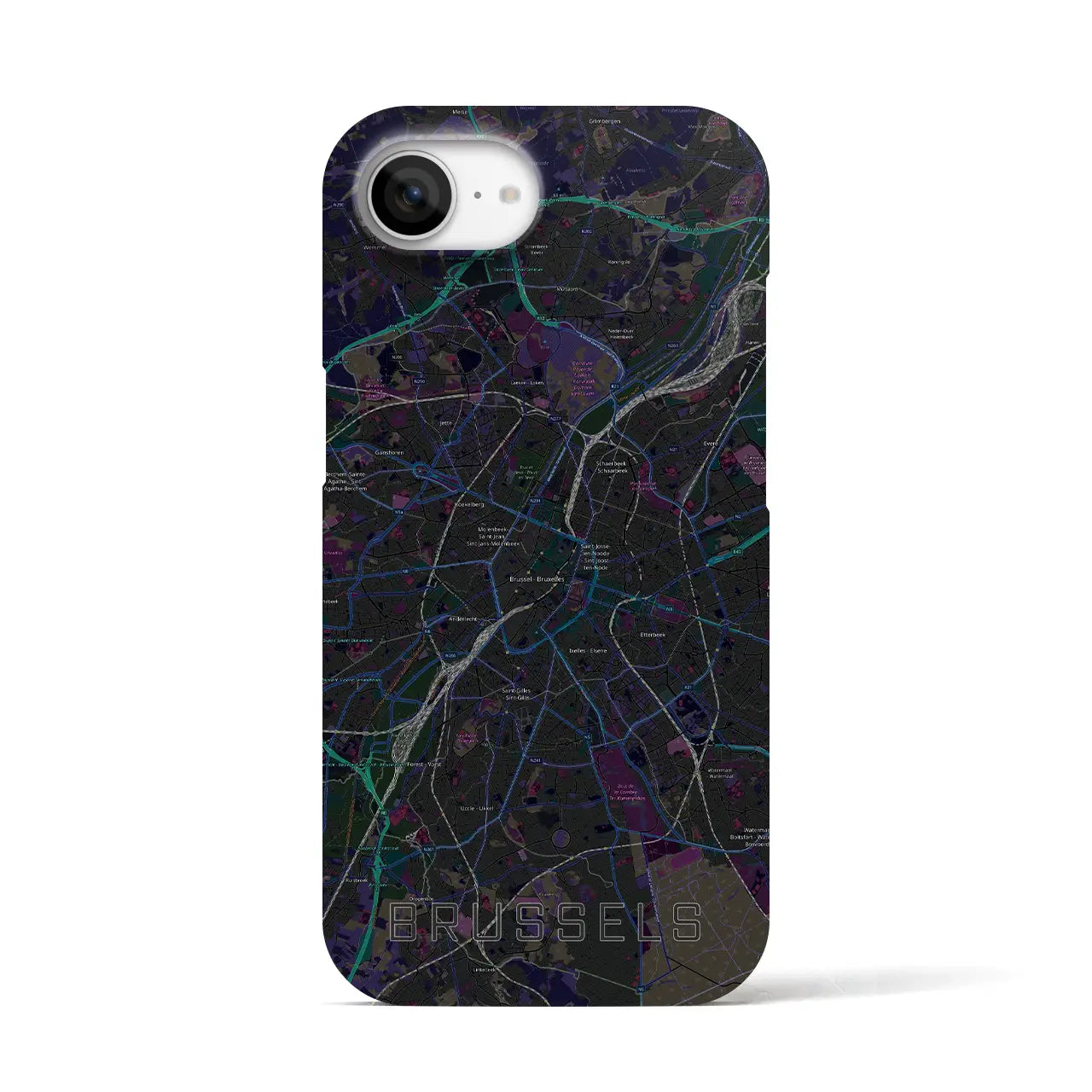 【ブリュッセル(ベルギー)】地図柄iPhoneケース(バックカバータイプ)