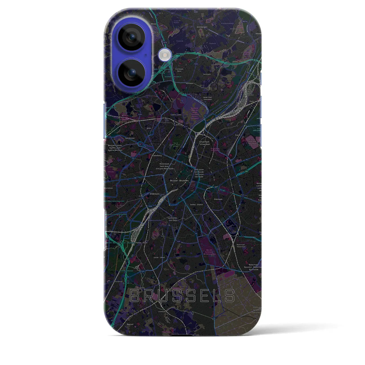 【ブリュッセル(ベルギー)】地図柄iPhoneケース(バックカバータイプ)