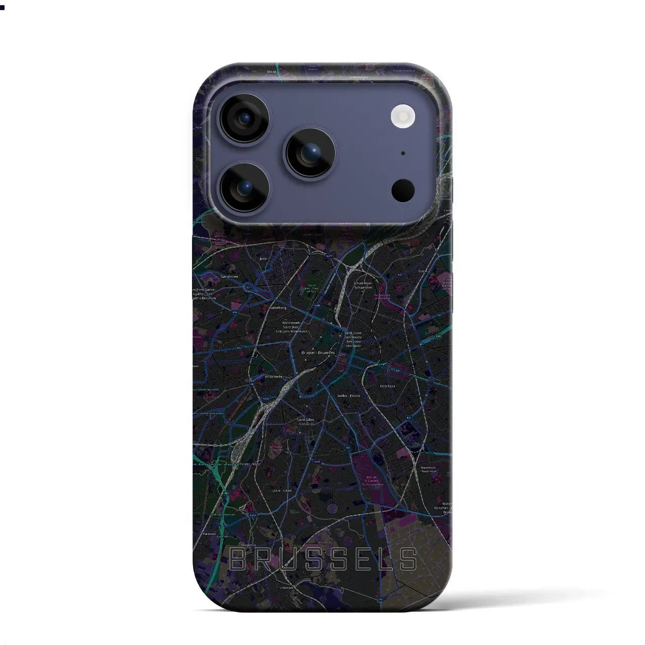 【ブリュッセル(ベルギー)】地図柄iPhoneケース(バックカバータイプ)