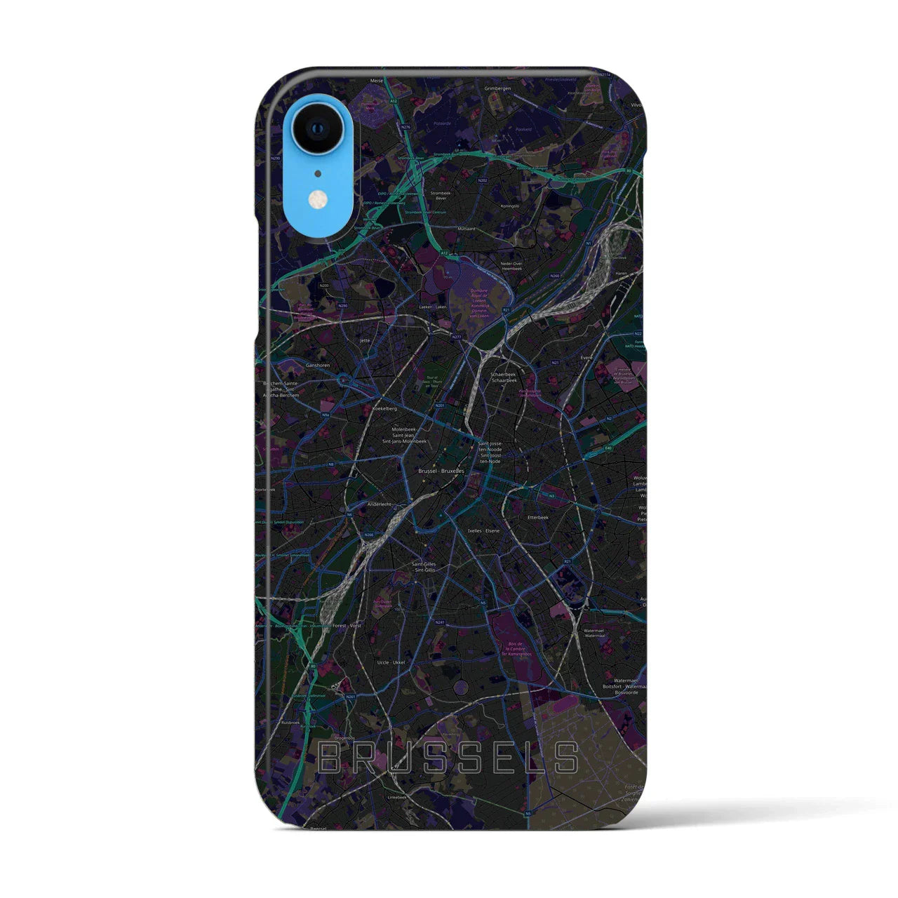 【ブリュッセル(ベルギー)】地図柄iPhoneケース(バックカバータイプ)