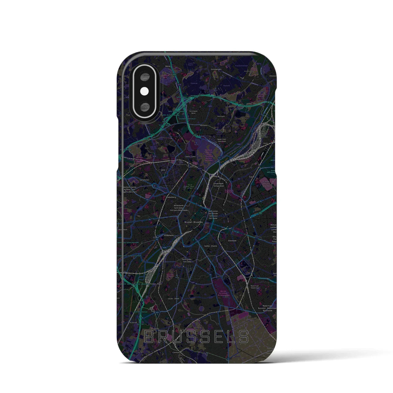 【ブリュッセル(ベルギー)】地図柄iPhoneケース(バックカバータイプ)