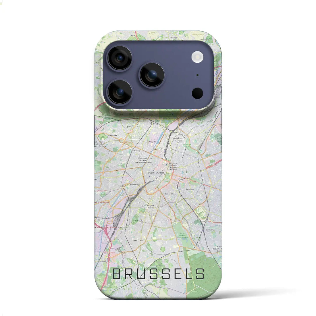 【ブリュッセル(ベルギー)】地図柄iPhoneケース(バックカバータイプ)ナチュラル・iPhone 17 Pro Max 用