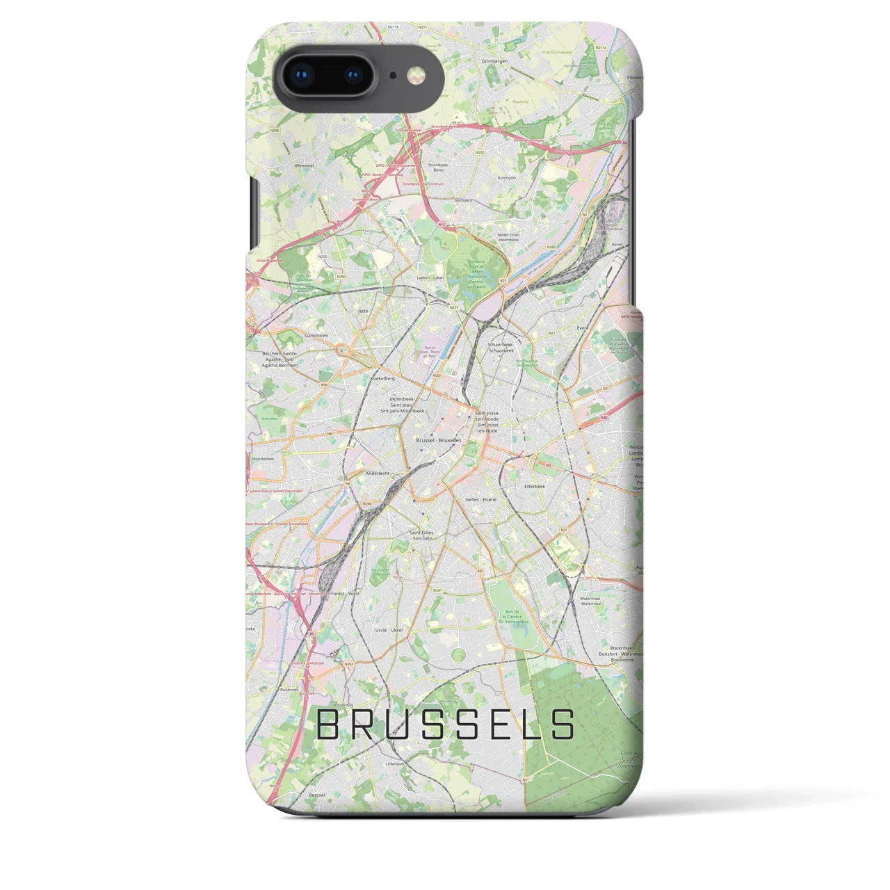 【ブリュッセル(ベルギー)】地図柄iPhoneケース(バックカバータイプ)