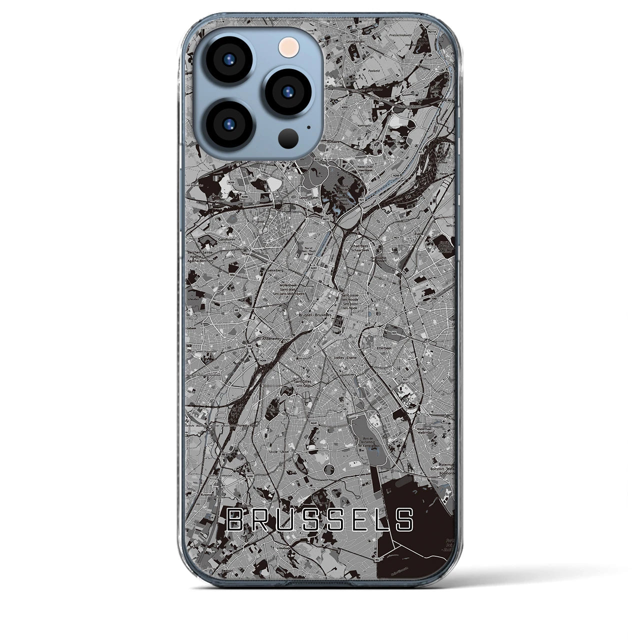 【ブリュッセル(ベルギー)】地図柄iPhoneケース(クリアタイプ)