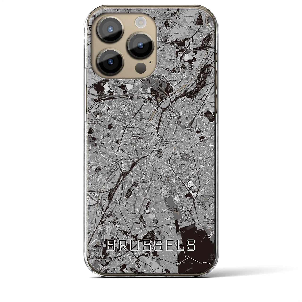 【ブリュッセル(ベルギー)】地図柄iPhoneケース(クリアタイプ)