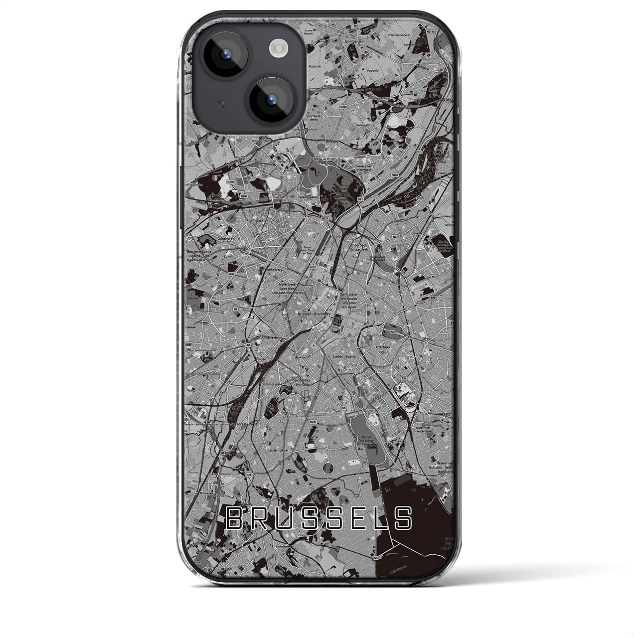 【ブリュッセル(ベルギー)】地図柄iPhoneケース(クリアタイプ)
