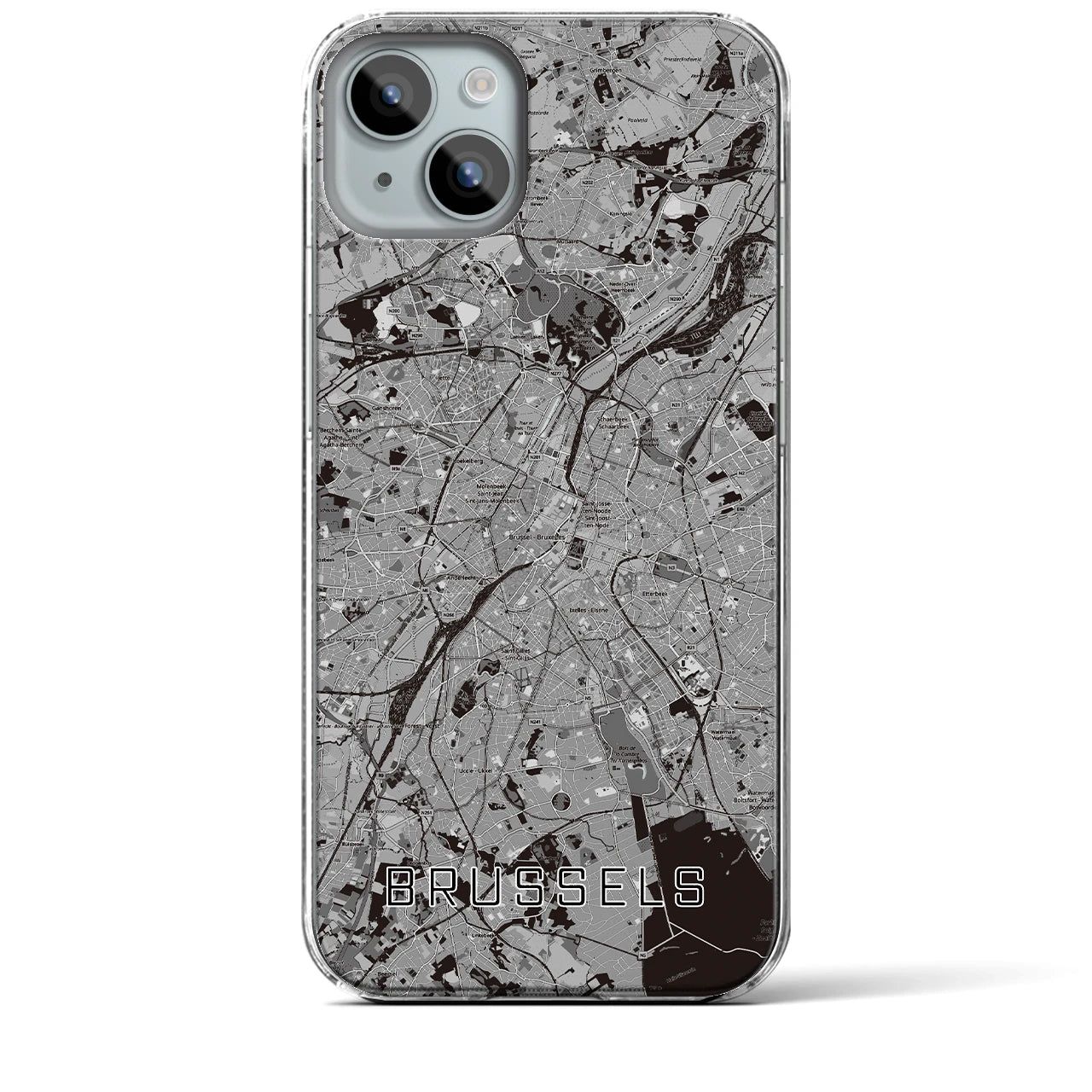 【ブリュッセル(ベルギー)】地図柄iPhoneケース(クリアタイプ)