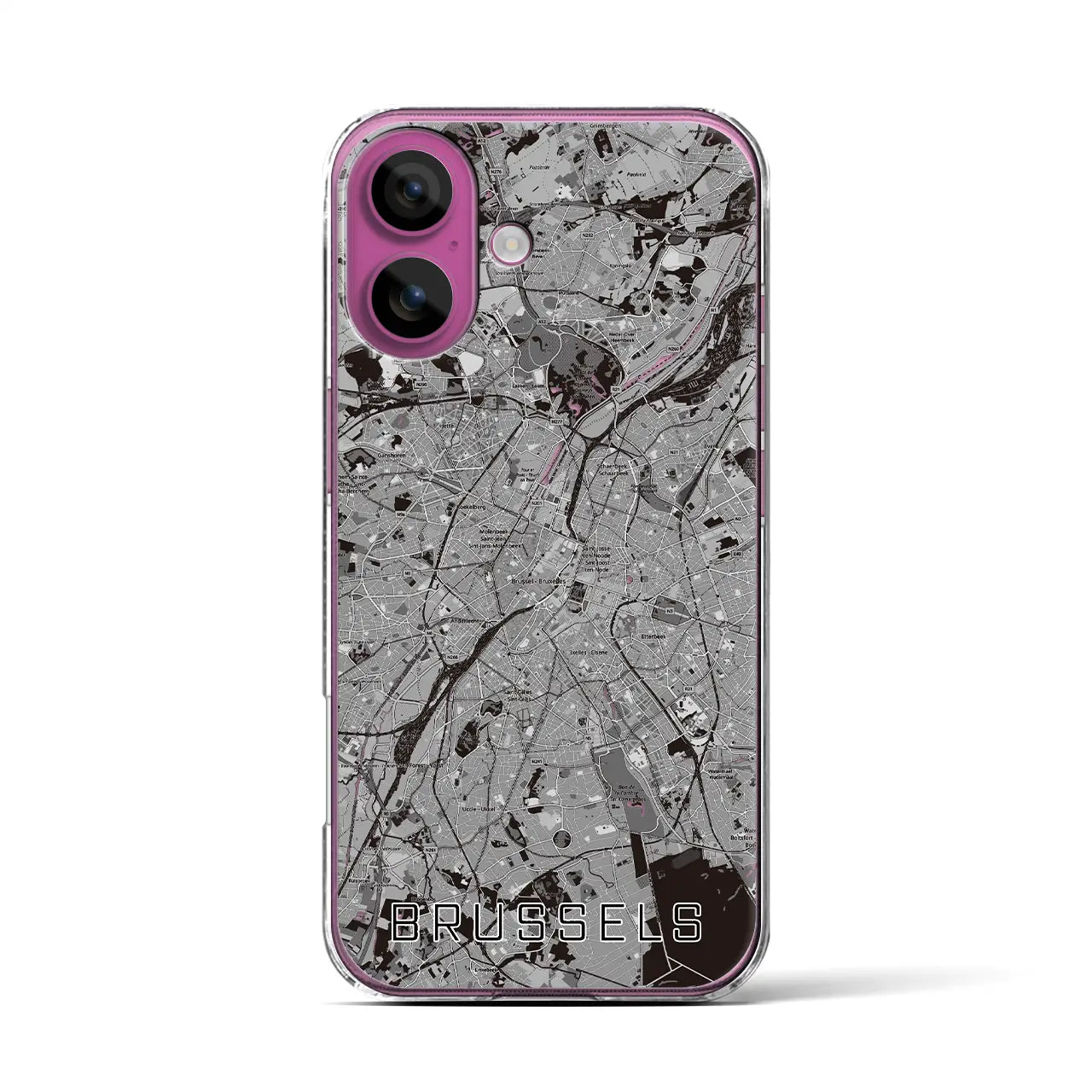 【ブリュッセル(ベルギー)】地図柄iPhoneケース(クリアタイプ)