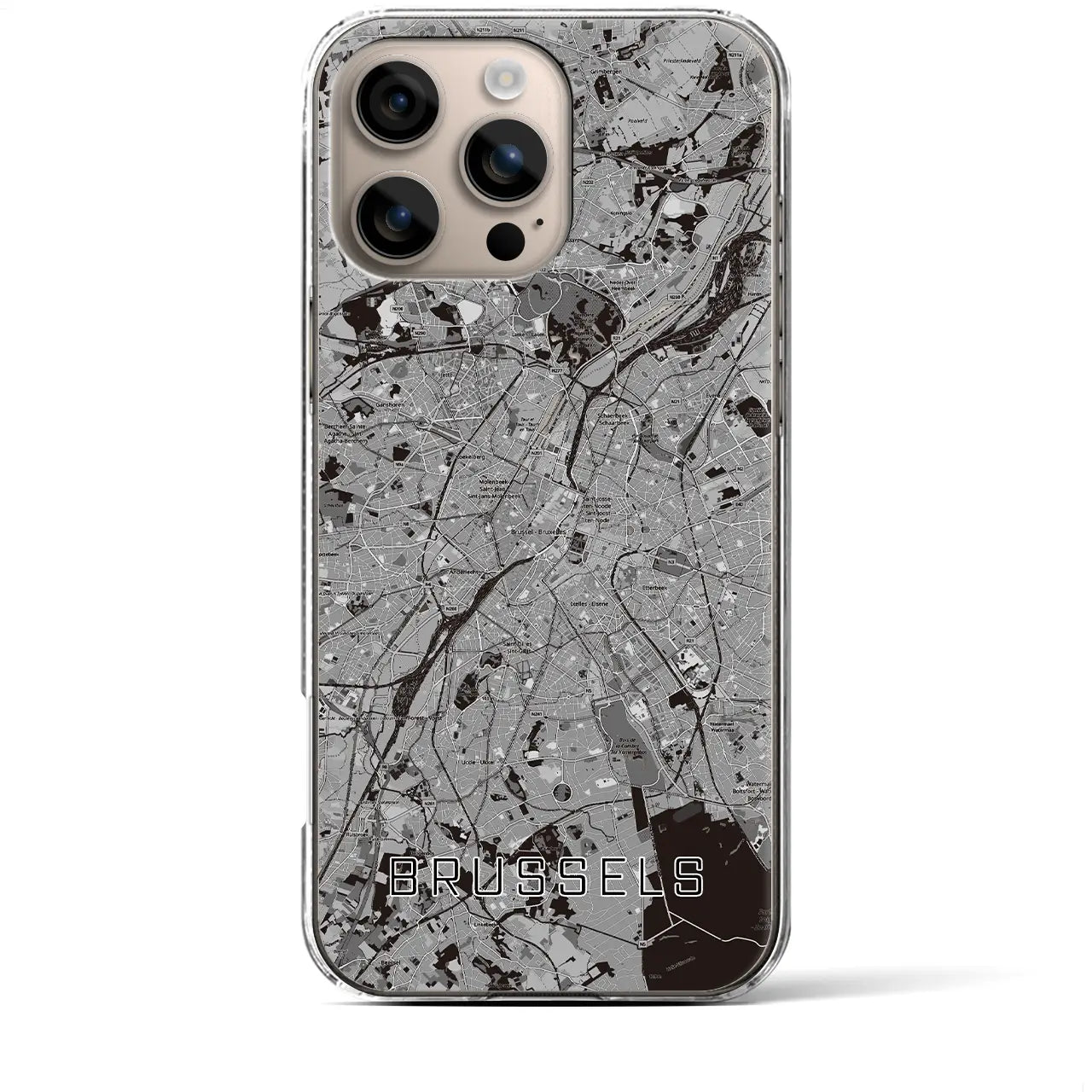 【ブリュッセル(ベルギー)】地図柄iPhoneケース(クリアタイプ)