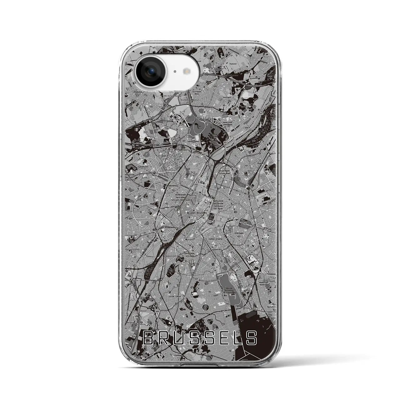 【ブリュッセル(ベルギー)】地図柄iPhoneケース(クリアタイプ)
