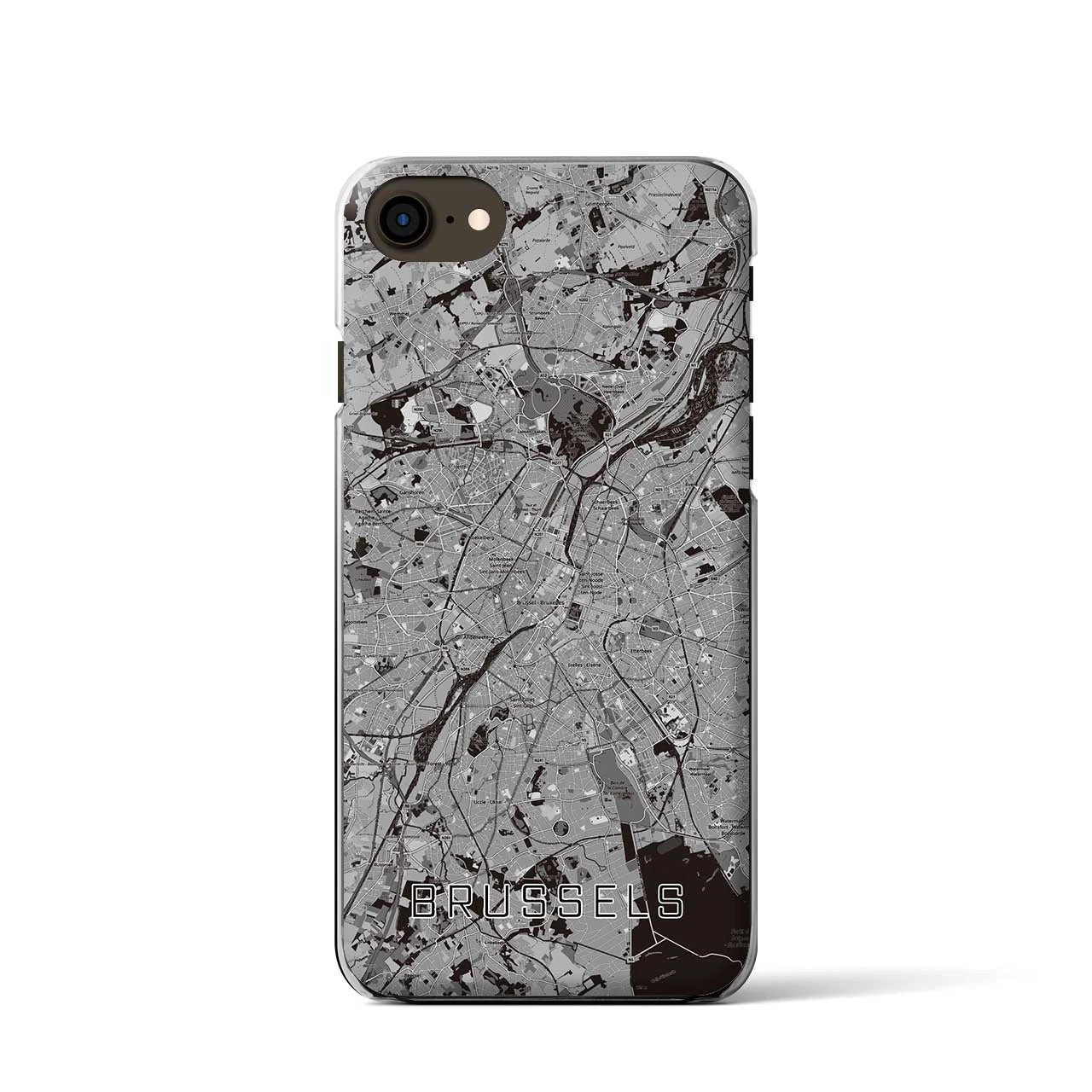 【ブリュッセル(ベルギー)】地図柄iPhoneケース(クリアタイプ)