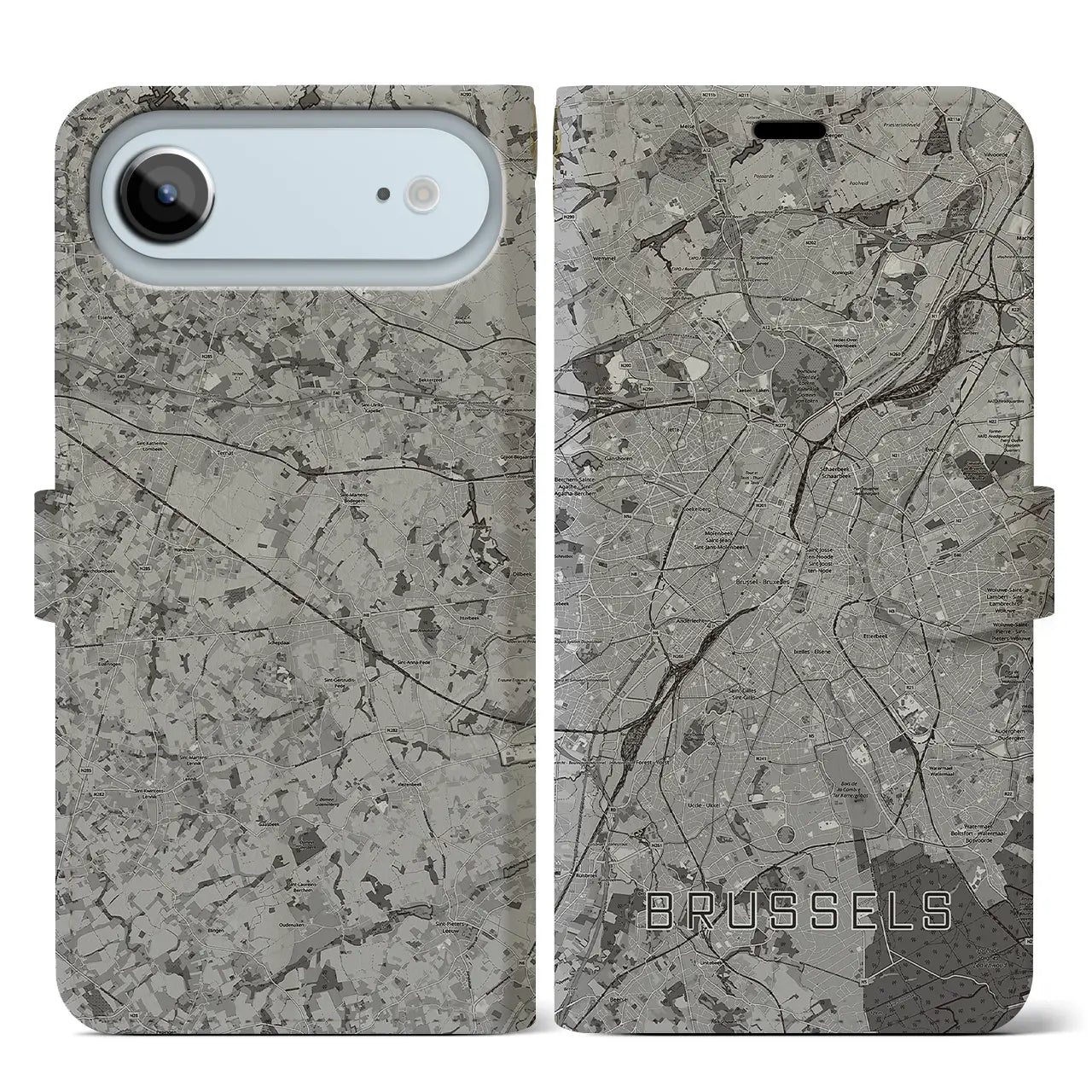 【ブリュッセル(ベルギー)】地図柄iPhoneケース(手帳タイプ)