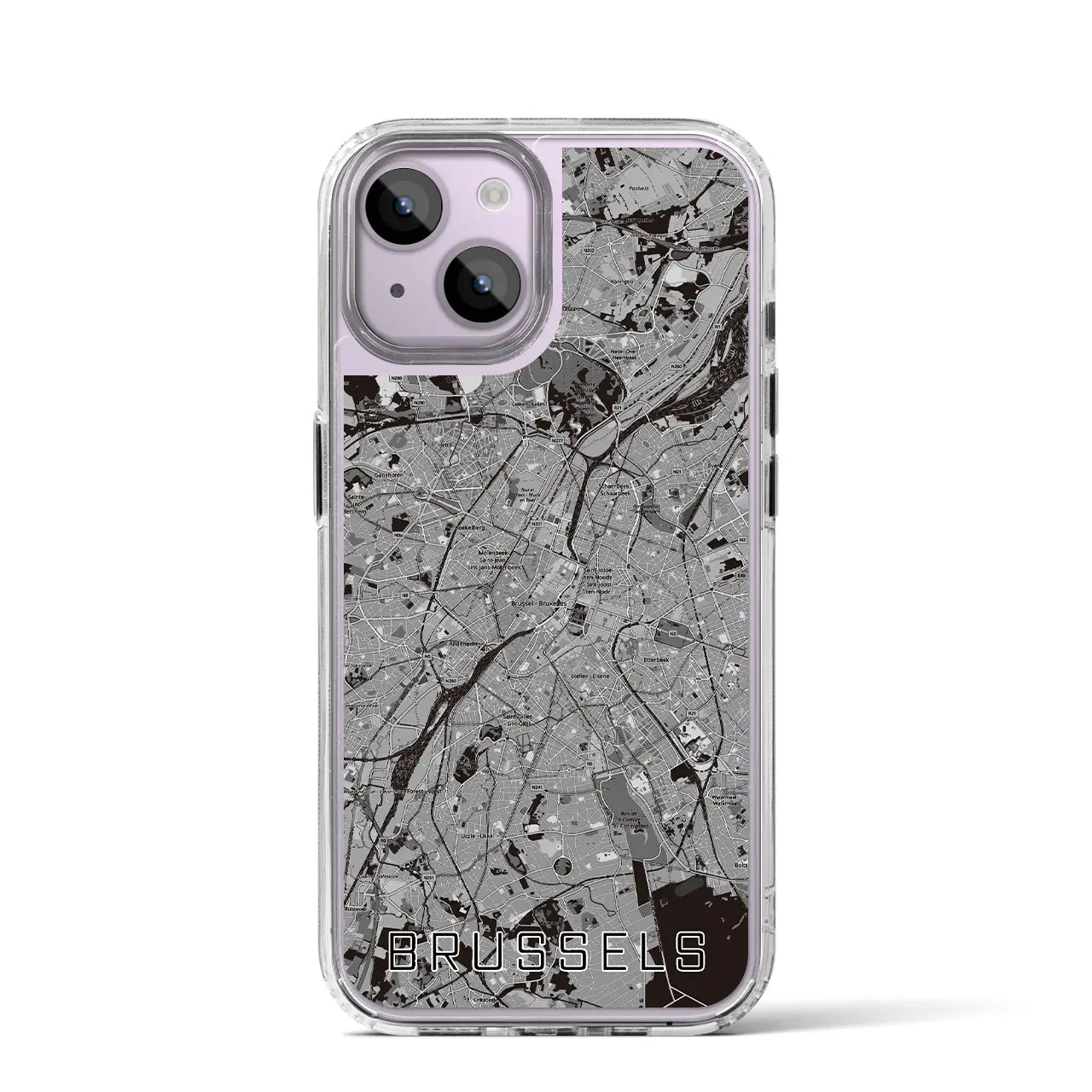【ブリュッセル(ベルギー)】地図柄iPhoneケース(MagSafeタイプ)