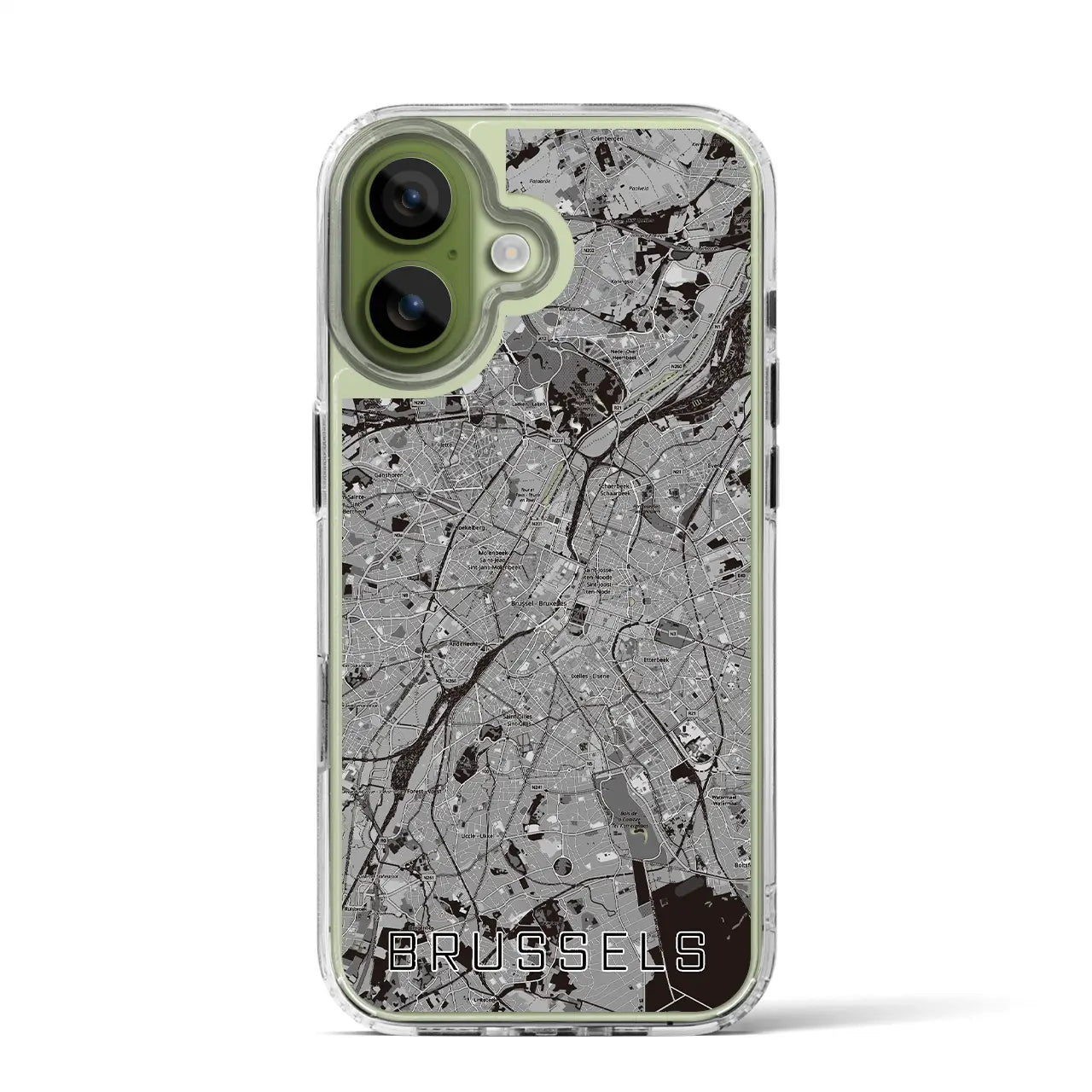 【ブリュッセル(ベルギー)】地図柄iPhoneケース(MagSafeタイプ)