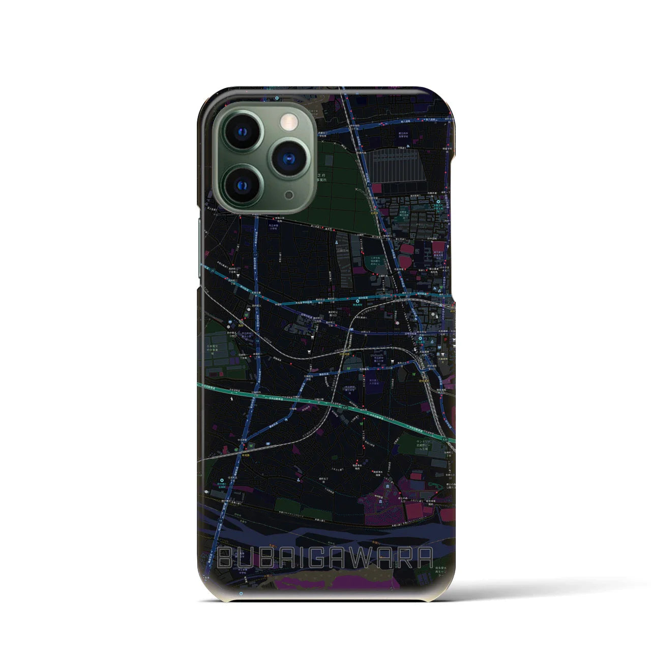 【分倍河原(東京都)】地図柄iPhoneケース(バックカバータイプ)