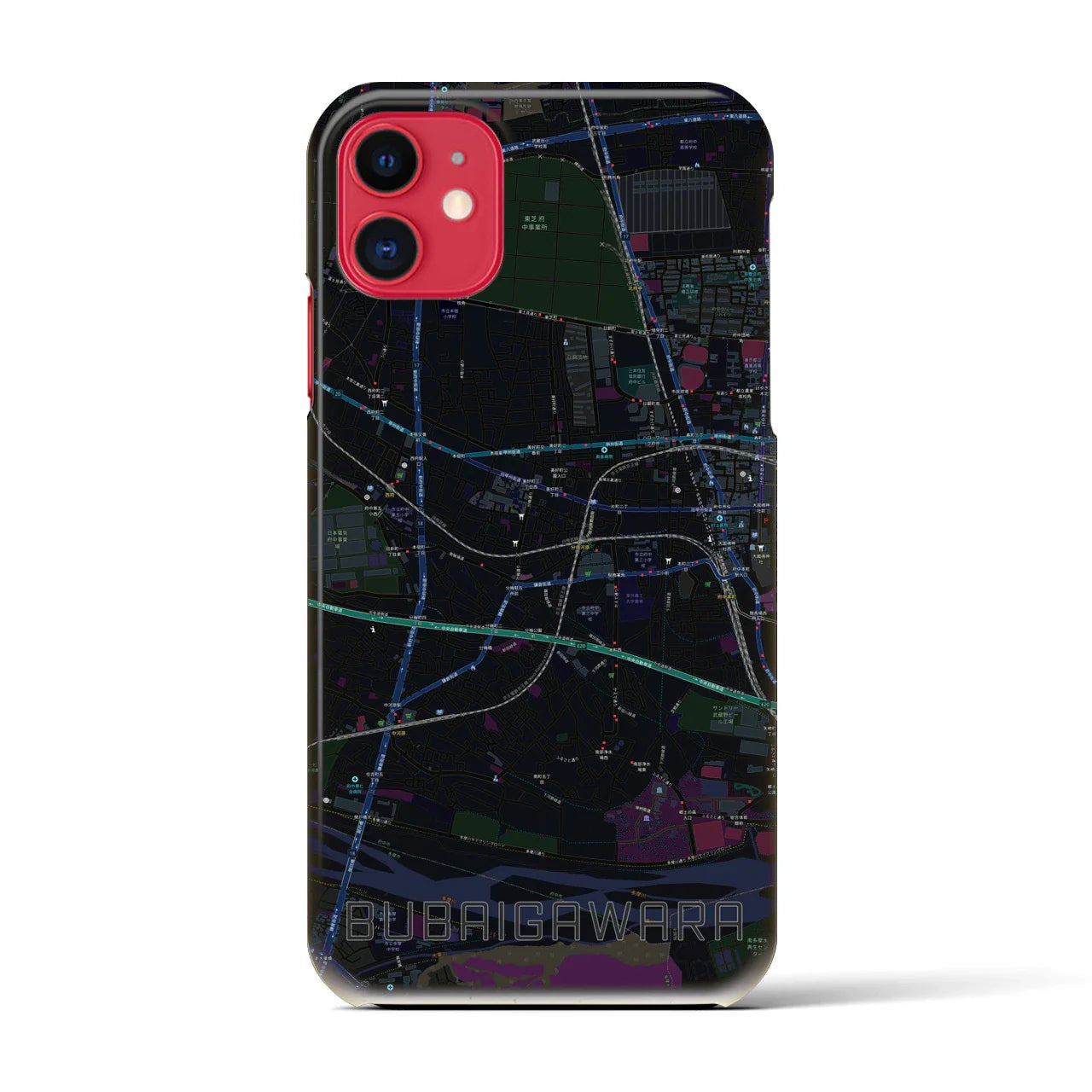 【分倍河原(東京都)】地図柄iPhoneケース(バックカバータイプ)