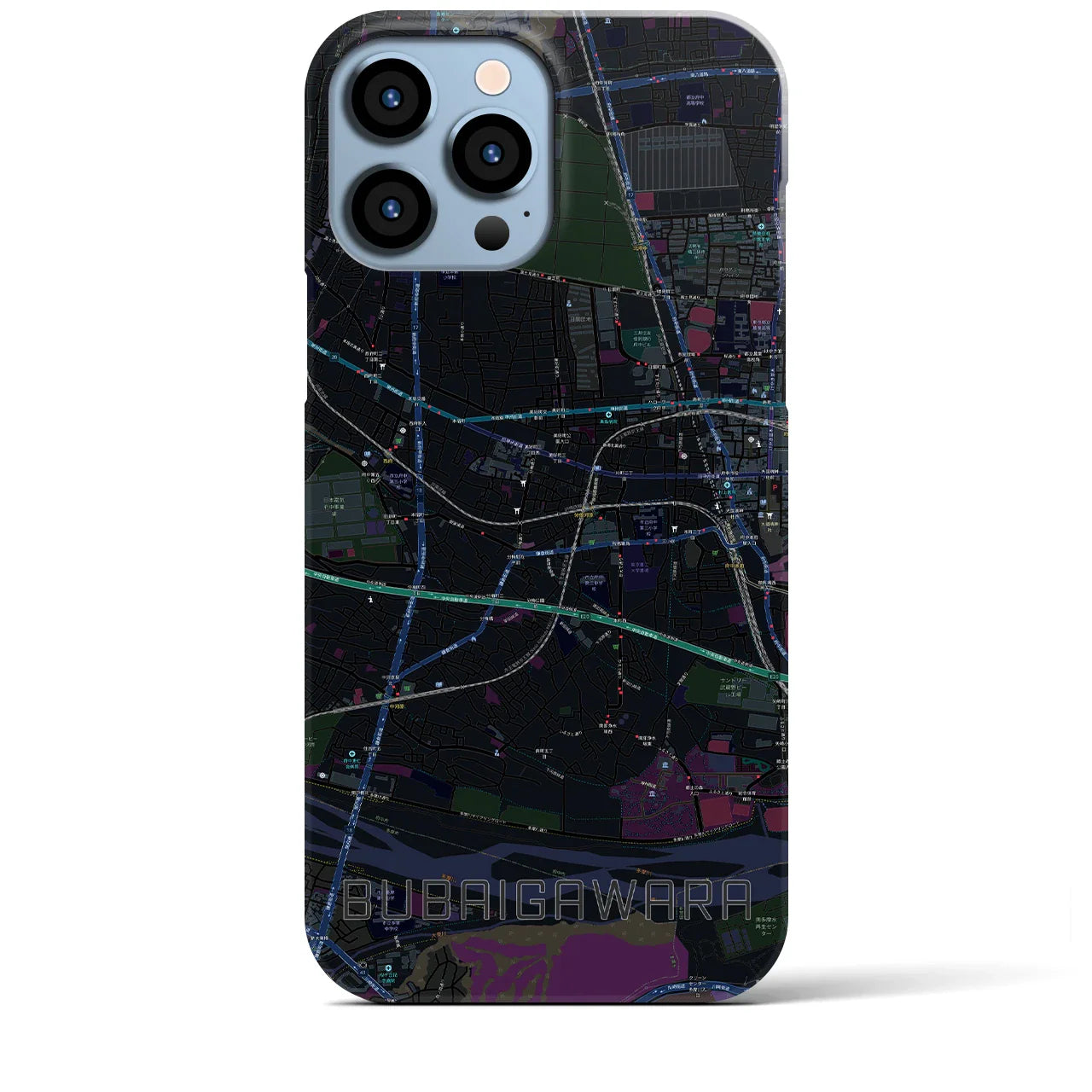 【分倍河原(東京都)】地図柄iPhoneケース(バックカバータイプ)