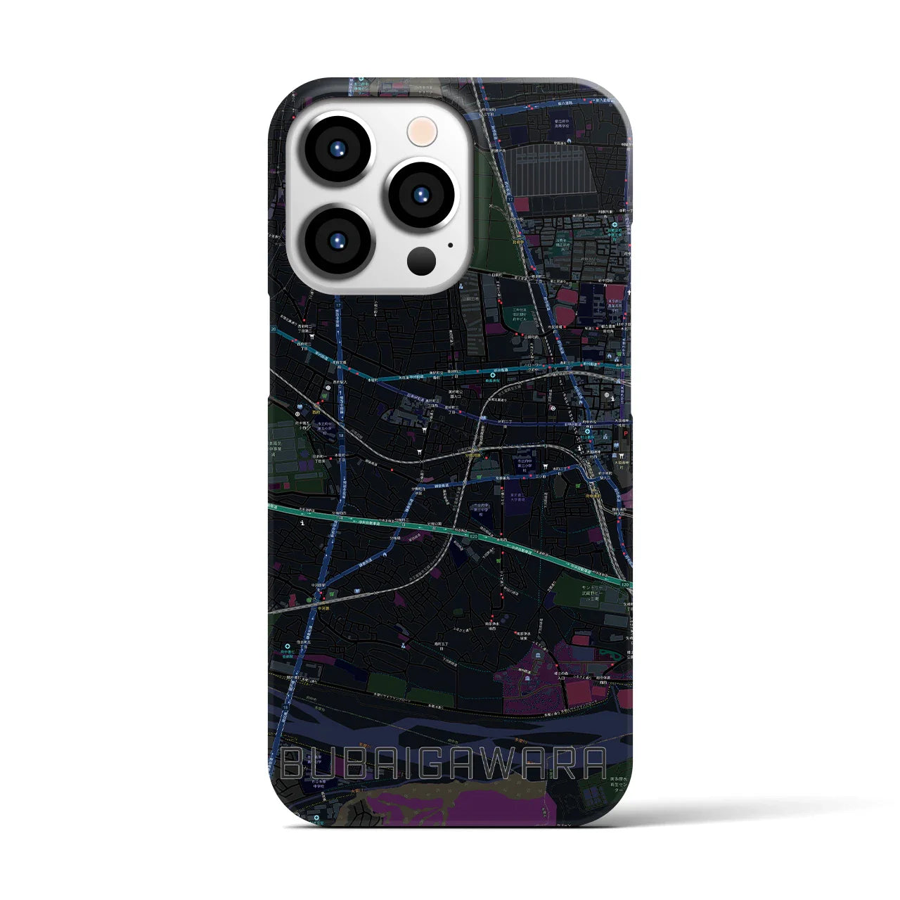 【分倍河原(東京都)】地図柄iPhoneケース(バックカバータイプ)
