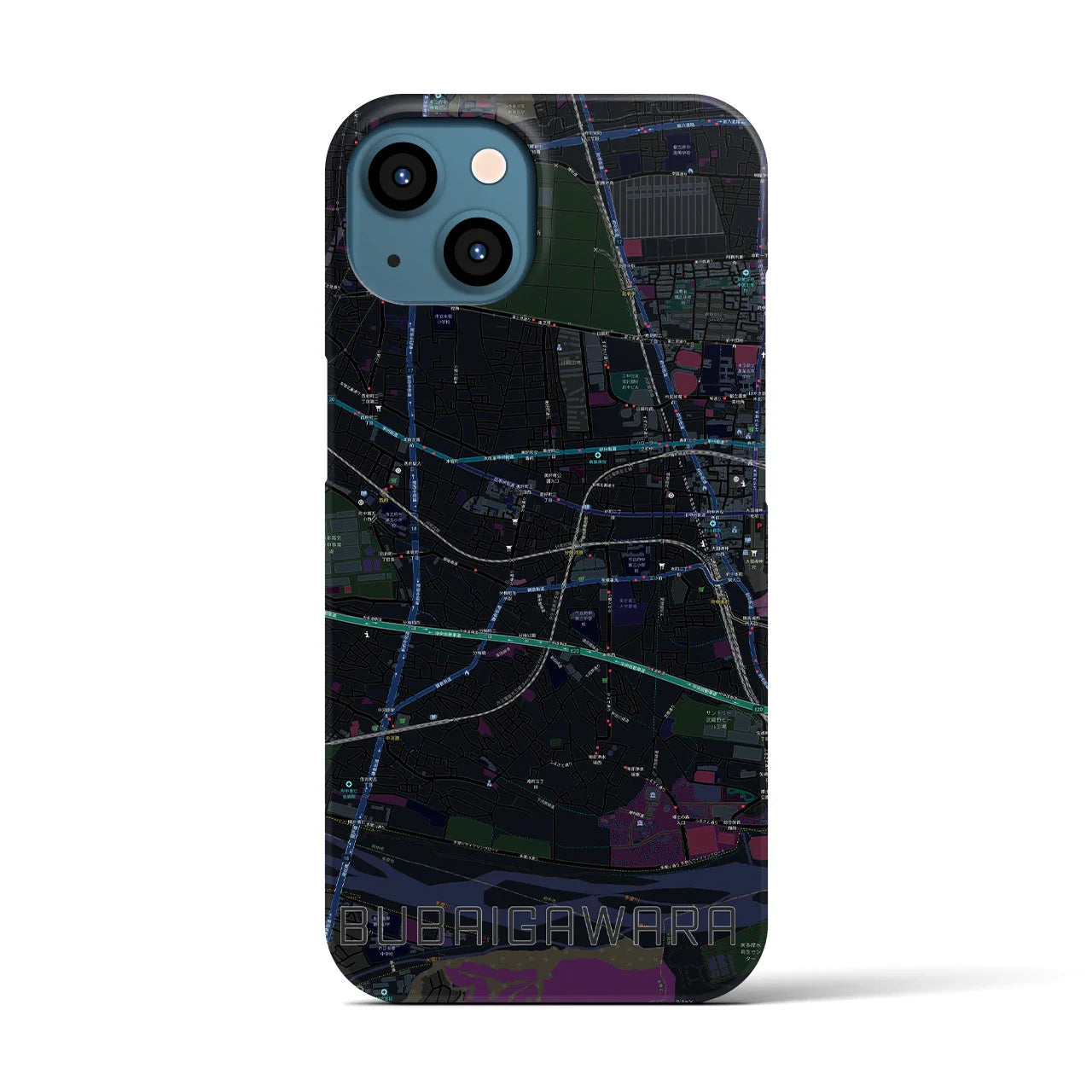 【分倍河原(東京都)】地図柄iPhoneケース(バックカバータイプ)