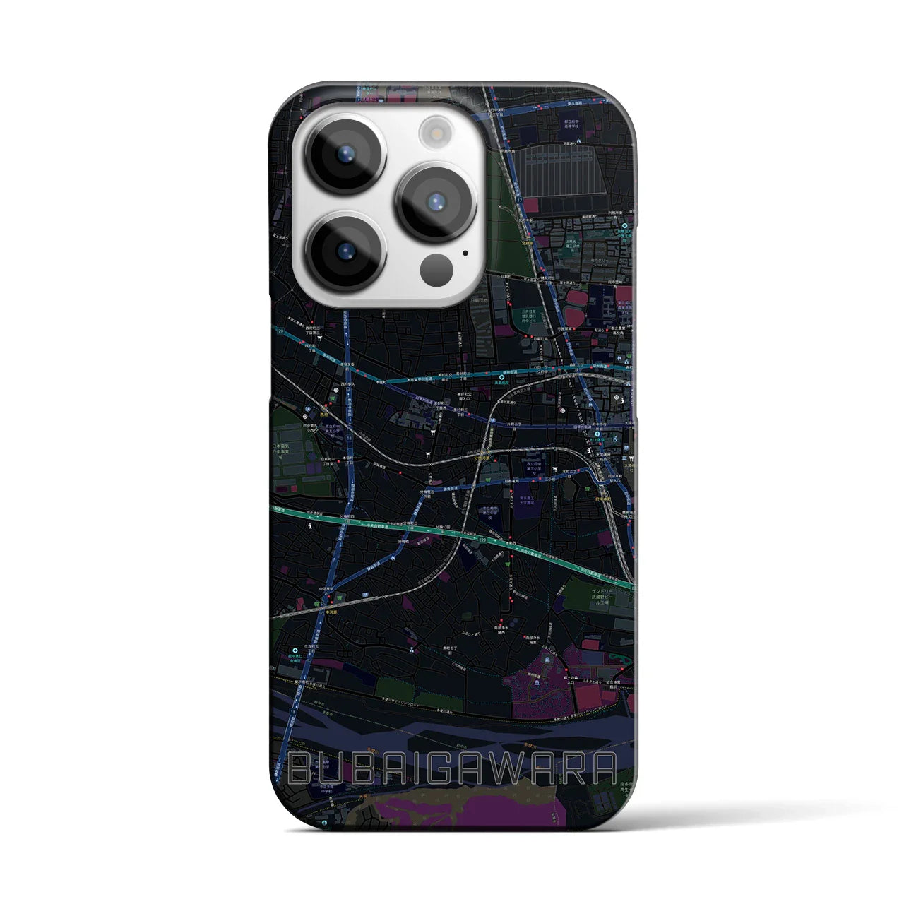 【分倍河原(東京都)】地図柄iPhoneケース(バックカバータイプ)