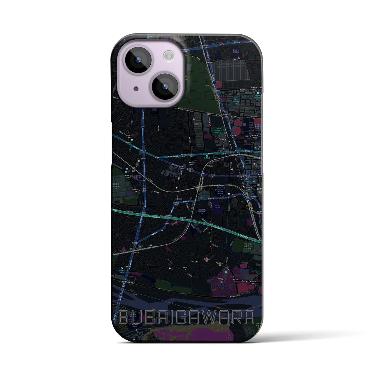 【分倍河原(東京都)】地図柄iPhoneケース(バックカバータイプ)