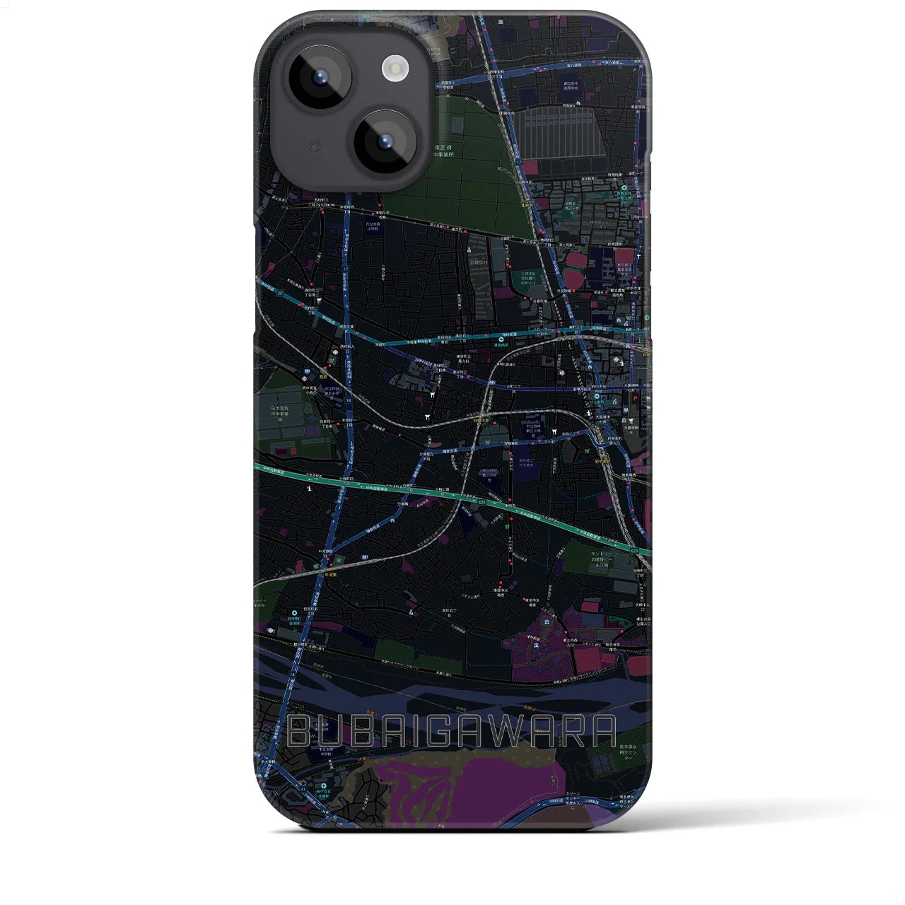 【分倍河原(東京都)】地図柄iPhoneケース(バックカバータイプ)