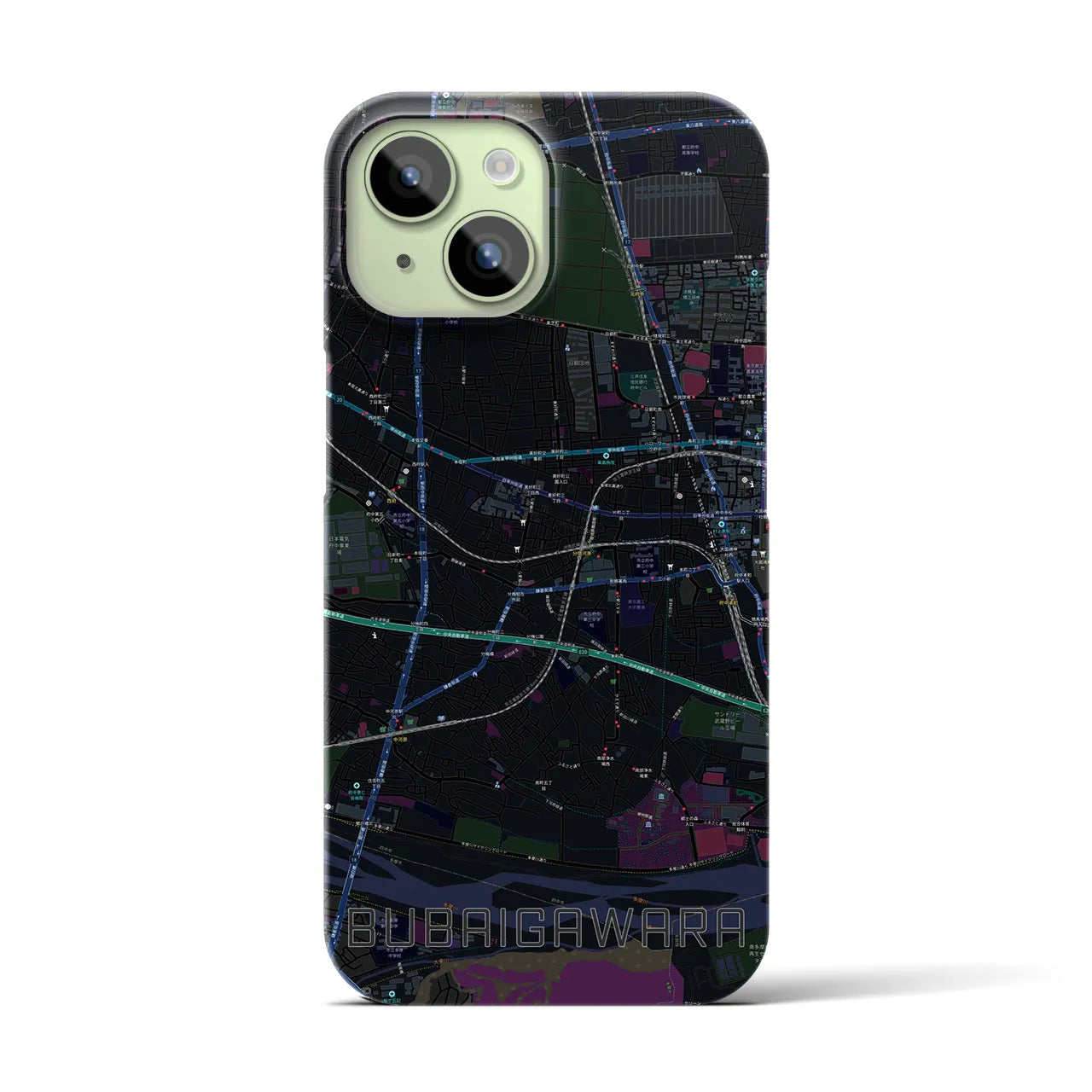 【分倍河原(東京都)】地図柄iPhoneケース(バックカバータイプ)