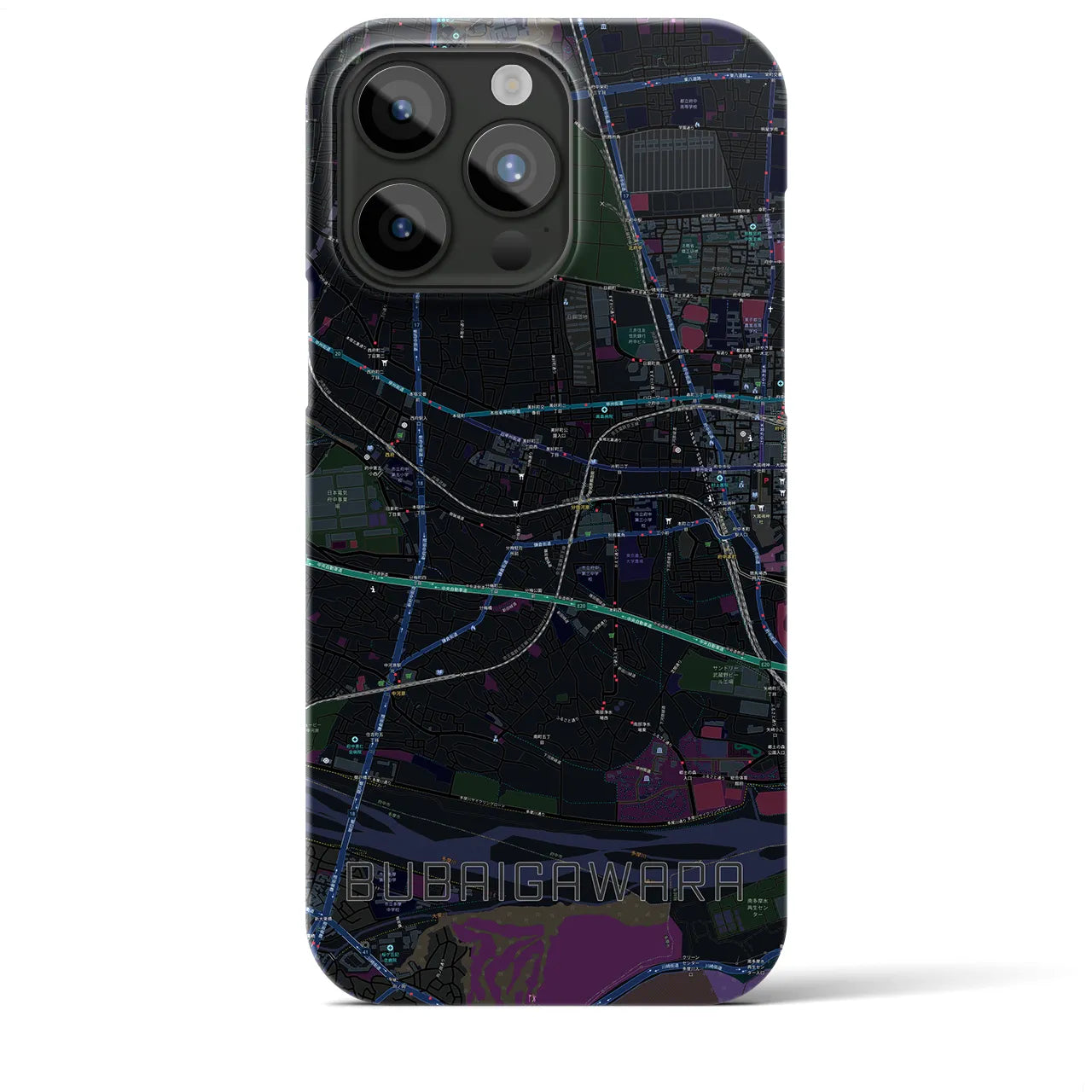 【分倍河原(東京都)】地図柄iPhoneケース(バックカバータイプ)