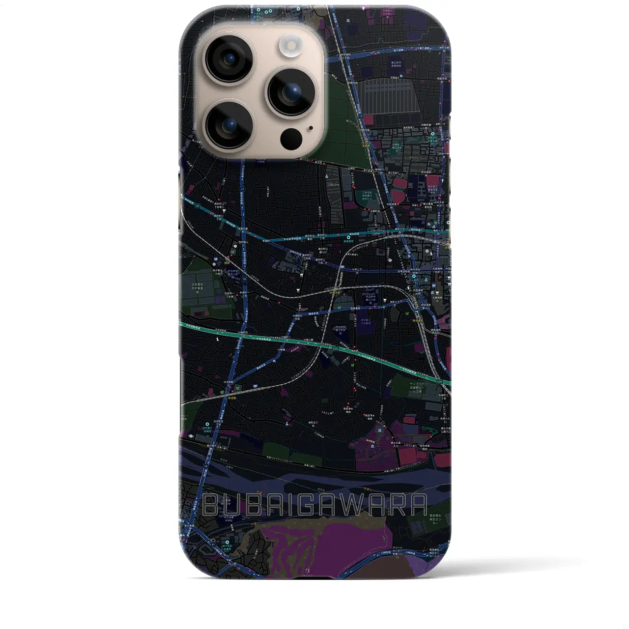 【分倍河原(東京都)】地図柄iPhoneケース(バックカバータイプ)