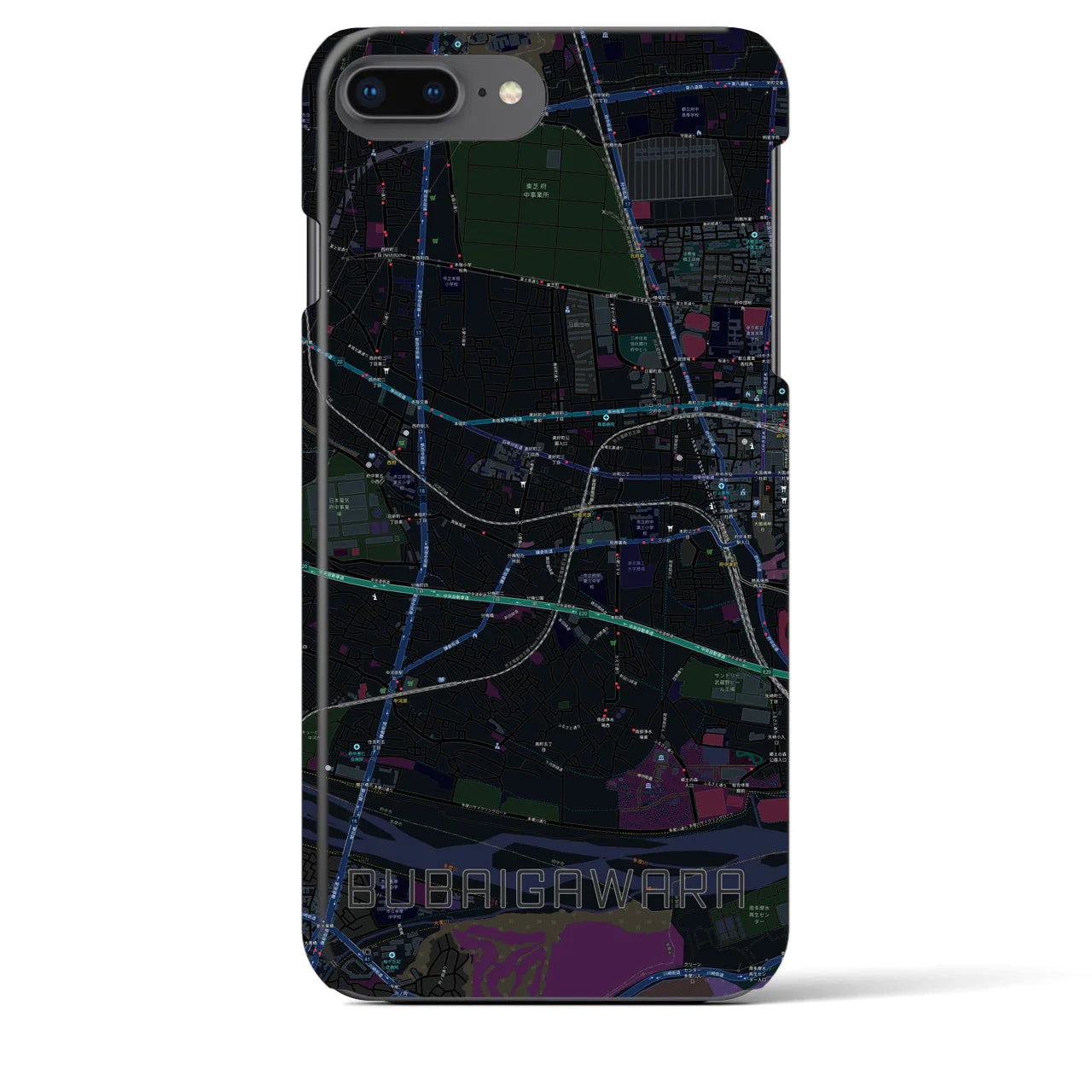 【分倍河原(東京都)】地図柄iPhoneケース(バックカバータイプ)