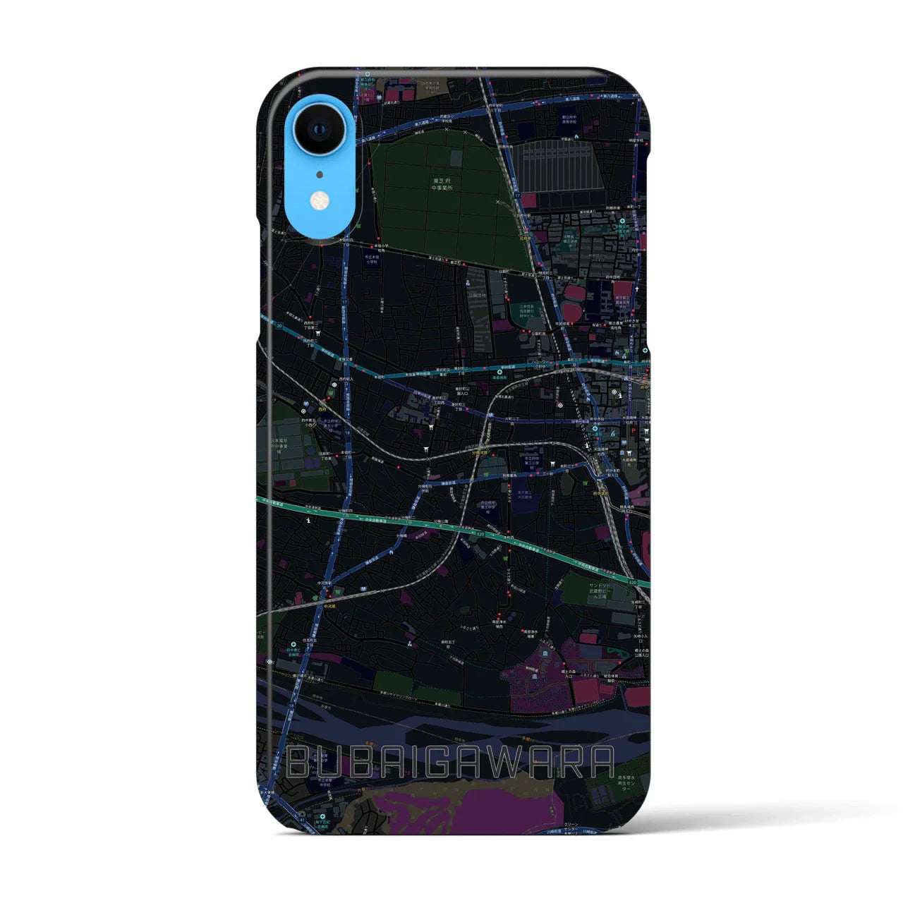 【分倍河原(東京都)】地図柄iPhoneケース(バックカバータイプ)