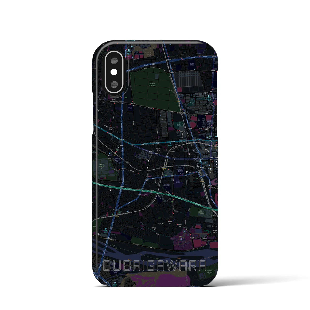 【分倍河原(東京都)】地図柄iPhoneケース(バックカバータイプ)