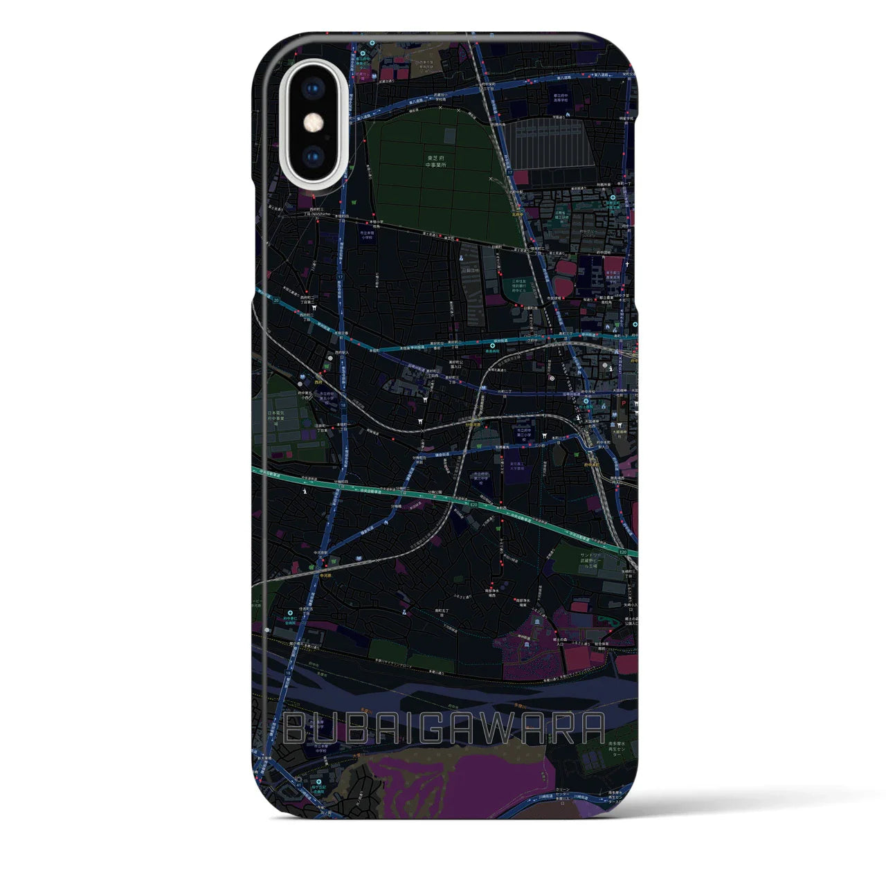 【分倍河原(東京都)】地図柄iPhoneケース(バックカバータイプ)