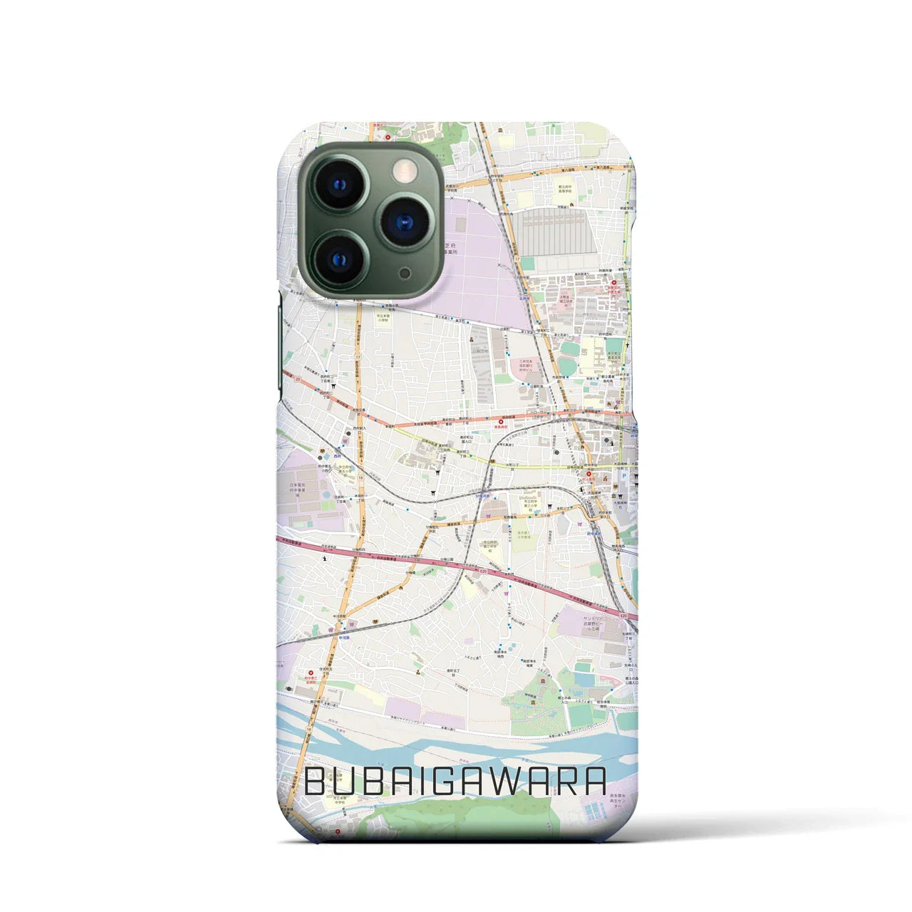 【分倍河原(東京都)】地図柄iPhoneケース(バックカバータイプ)