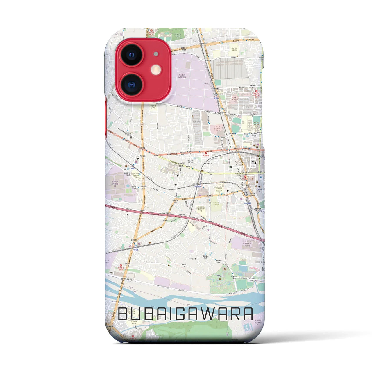 【分倍河原(東京都)】地図柄iPhoneケース(バックカバータイプ)