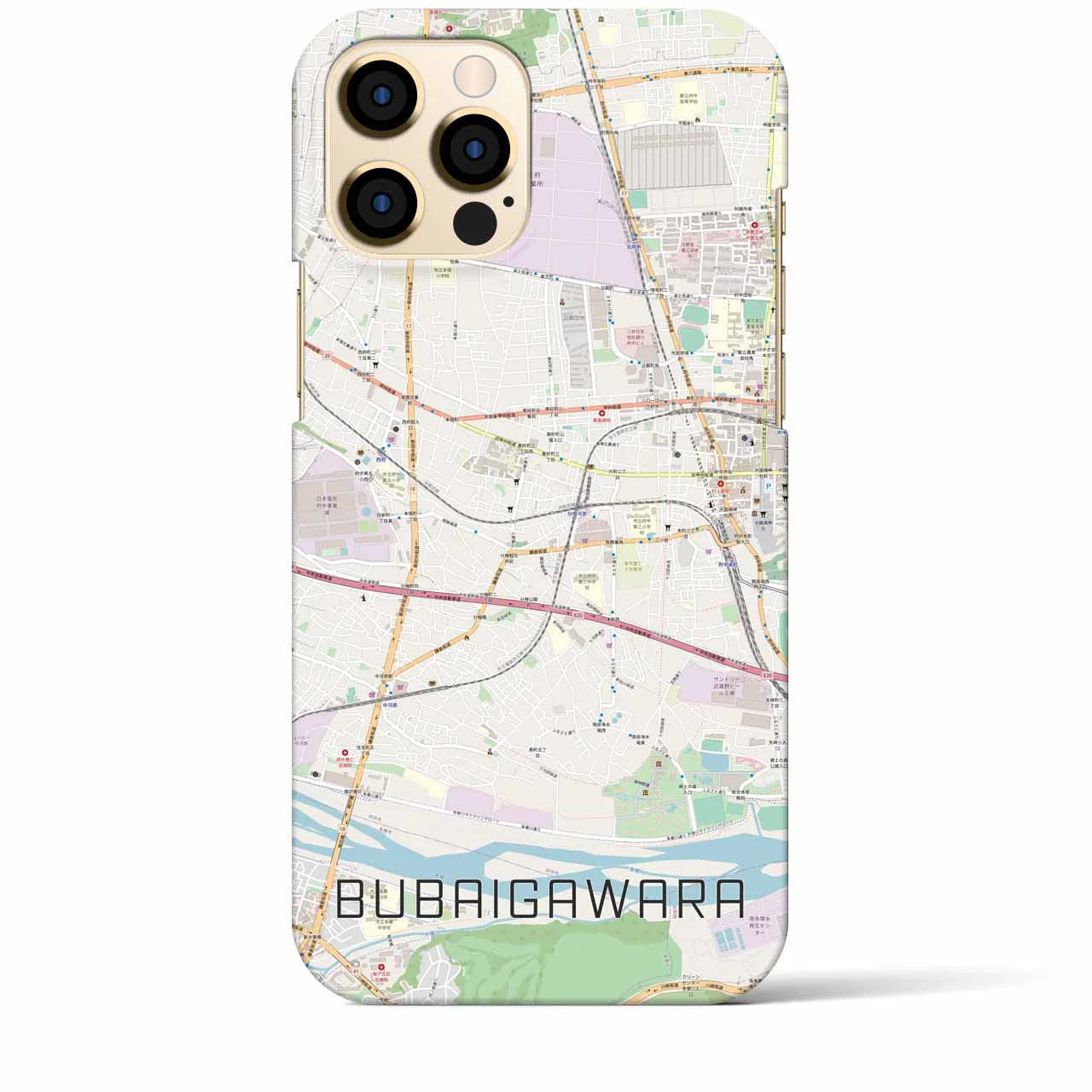 【分倍河原(東京都)】地図柄iPhoneケース(バックカバータイプ)