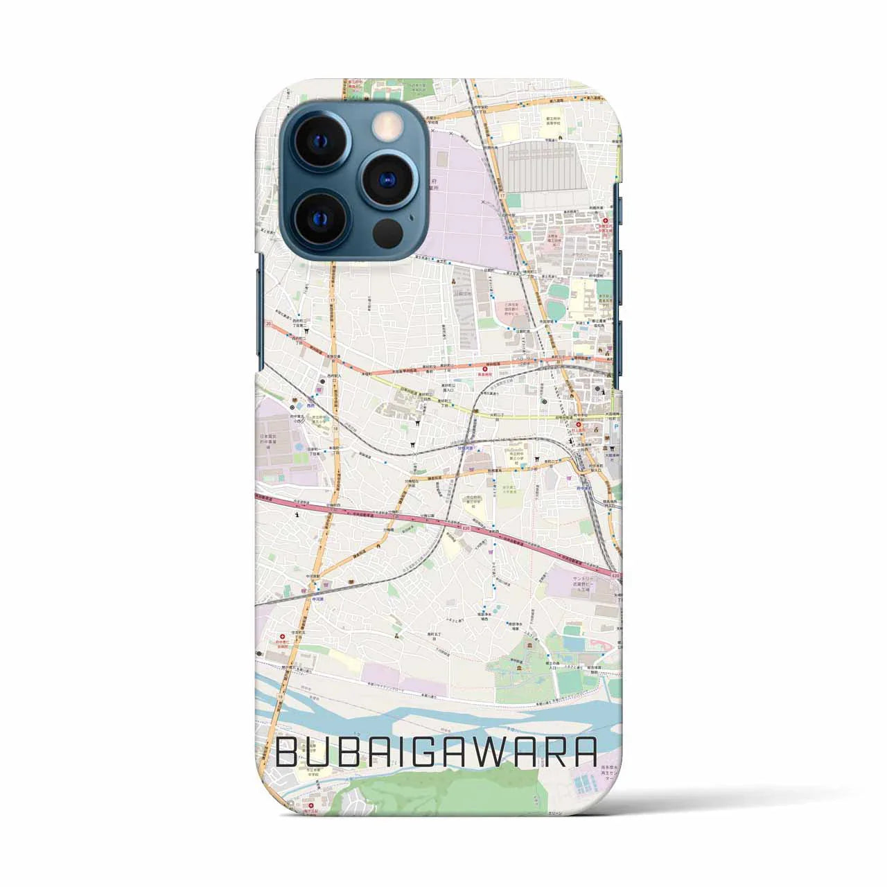 【分倍河原(東京都)】地図柄iPhoneケース(バックカバータイプ)