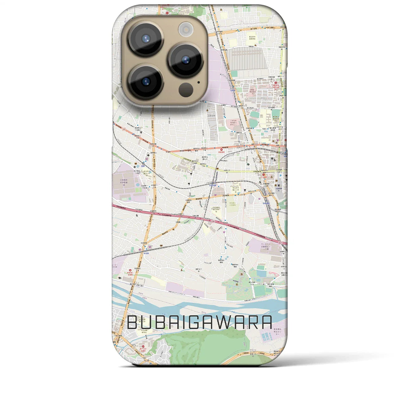 【分倍河原(東京都)】地図柄iPhoneケース(バックカバータイプ)