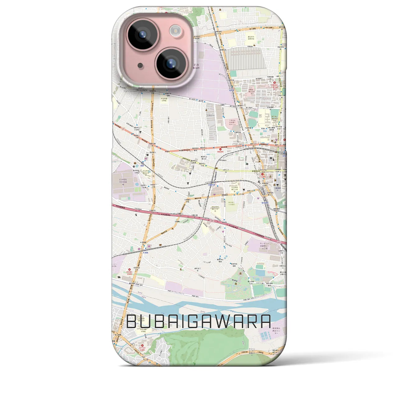 【分倍河原(東京都)】地図柄iPhoneケース(バックカバータイプ)