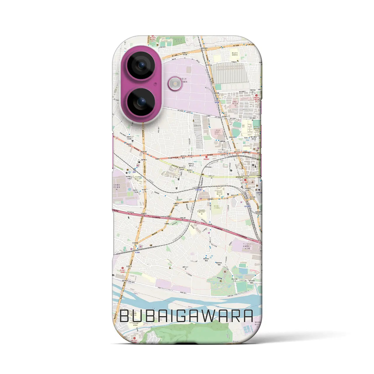 【分倍河原(東京都)】地図柄iPhoneケース(バックカバータイプ)