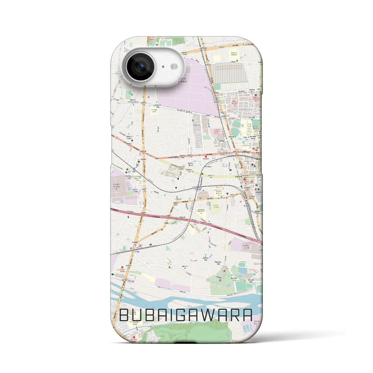 【分倍河原(東京都)】地図柄iPhoneケース(バックカバータイプ)