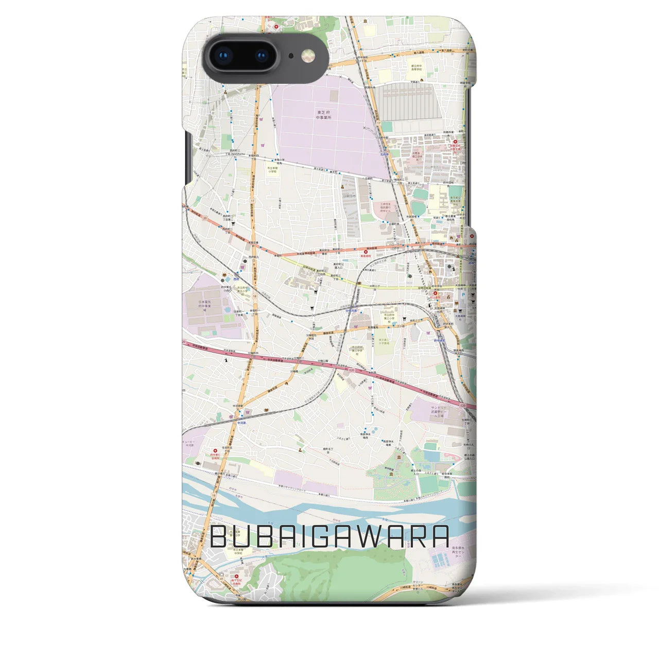 【分倍河原(東京都)】地図柄iPhoneケース(バックカバータイプ)