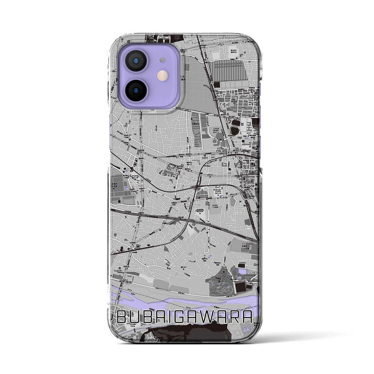 【分倍河原(東京都)】地図柄iPhoneケース(クリアタイプ)