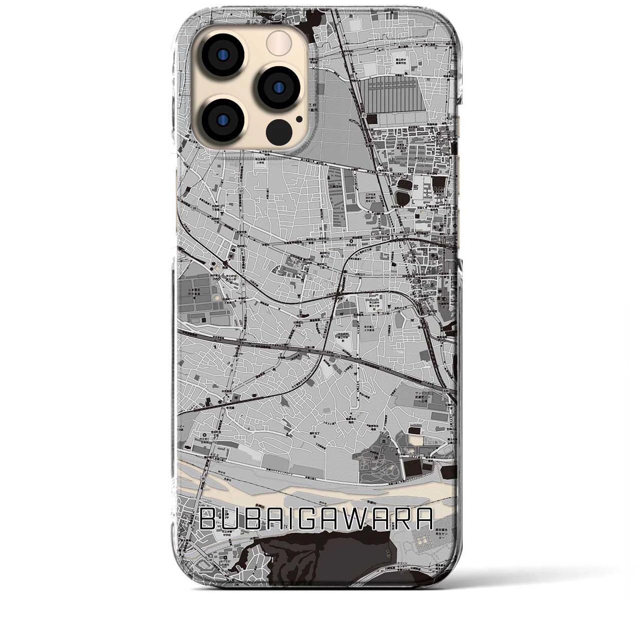 【分倍河原(東京都)】地図柄iPhoneケース(クリアタイプ)