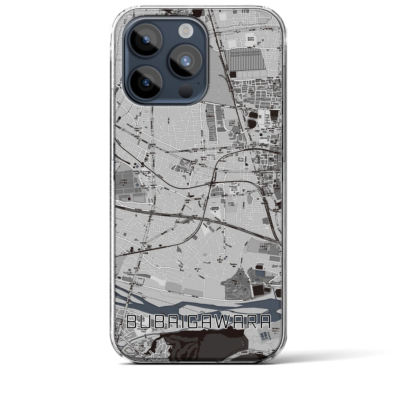 【分倍河原(東京都)】地図柄iPhoneケース(クリアタイプ)