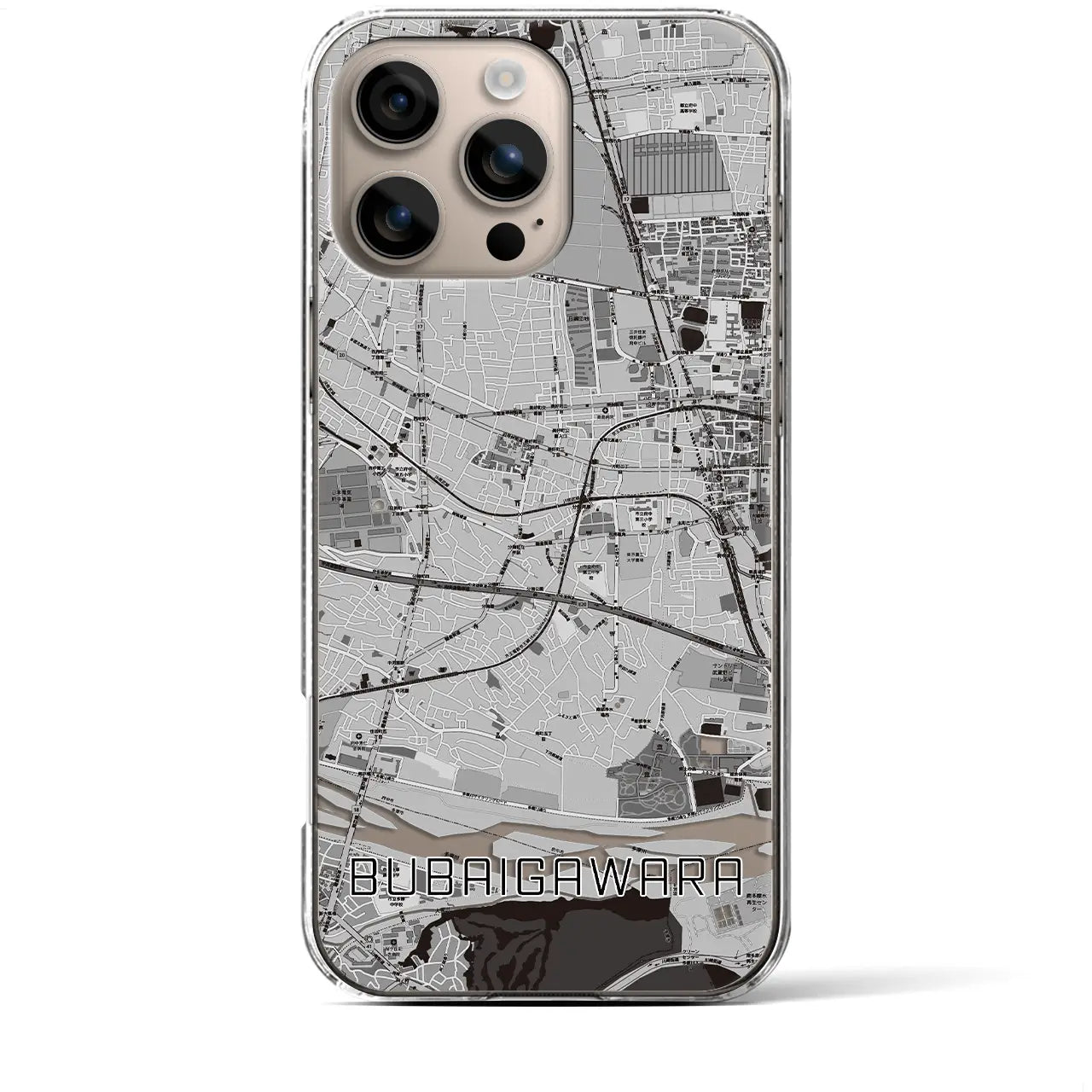 【分倍河原(東京都)】地図柄iPhoneケース(クリアタイプ)