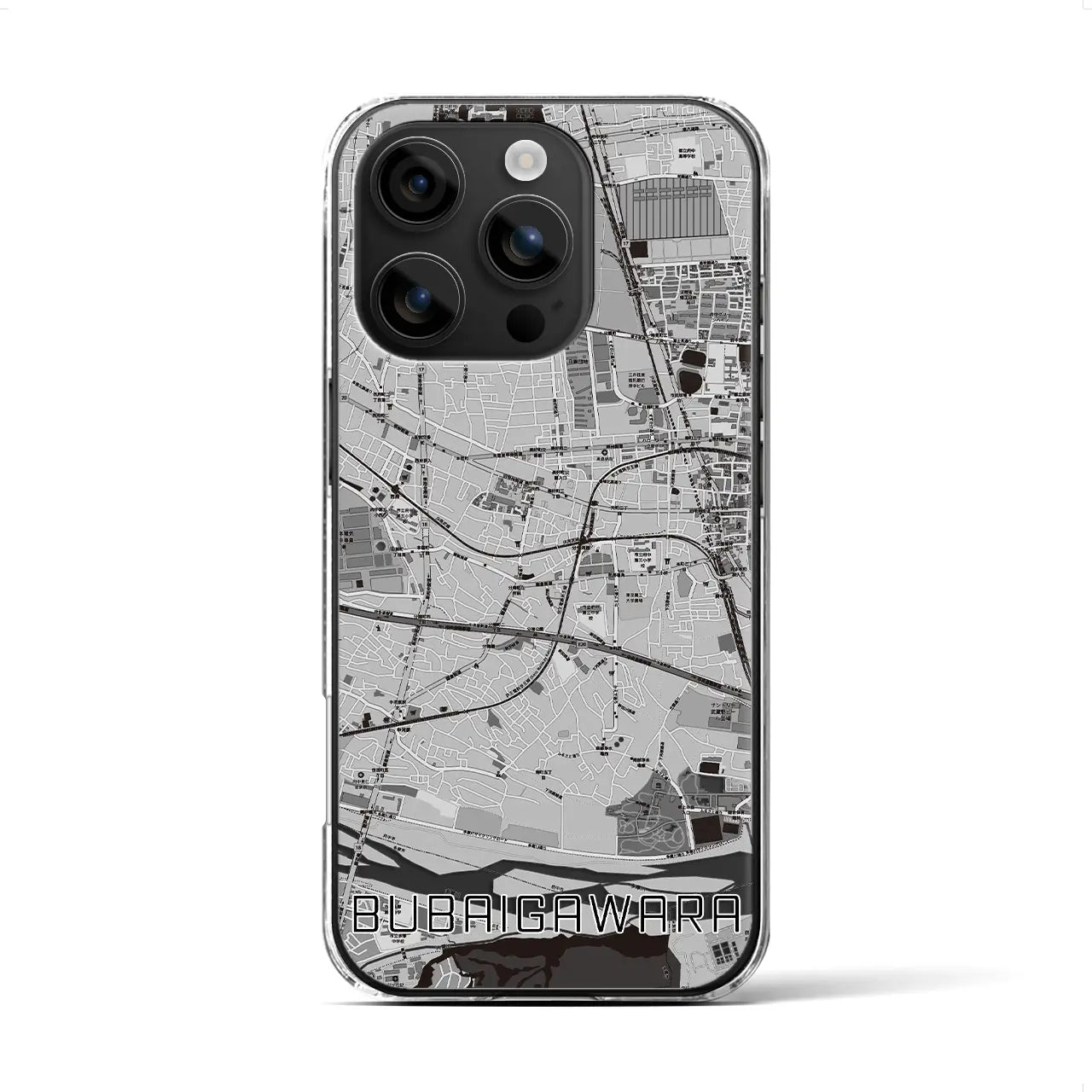 【分倍河原(東京都)】地図柄iPhoneケース(クリアタイプ)