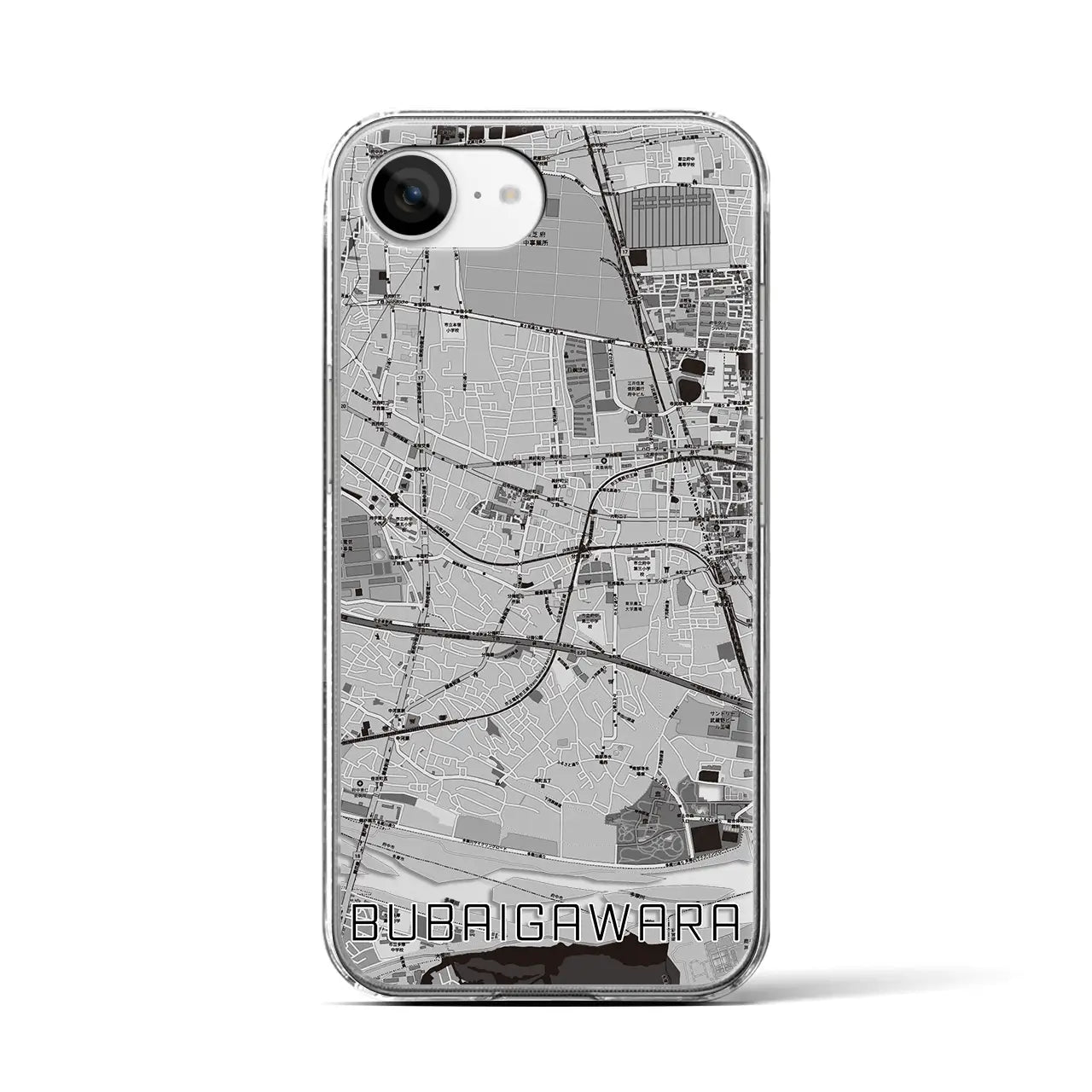 【分倍河原(東京都)】地図柄iPhoneケース(クリアタイプ)