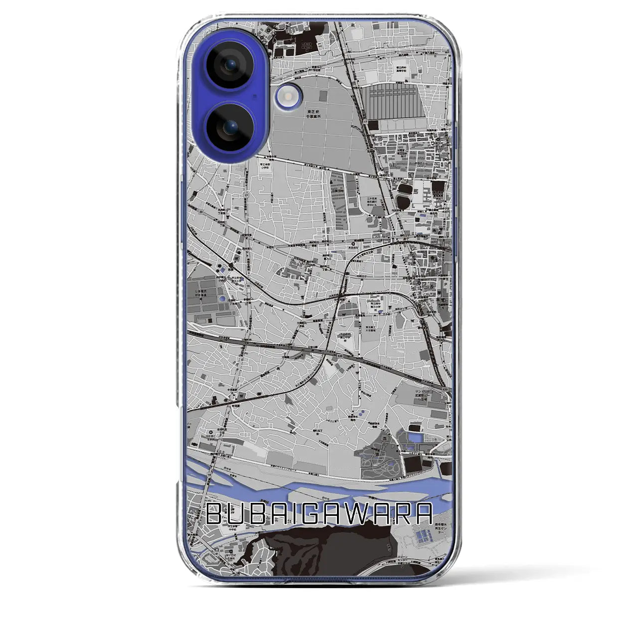 【分倍河原(東京都)】地図柄iPhoneケース(クリアタイプ)