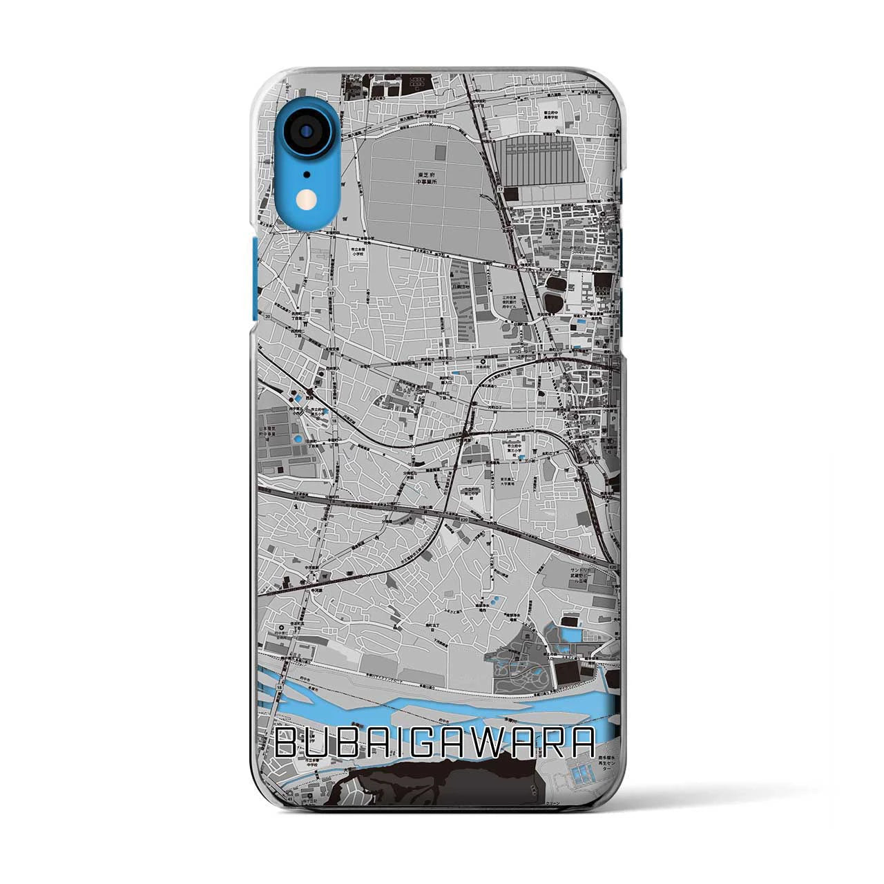 【分倍河原(東京都)】地図柄iPhoneケース(クリアタイプ)